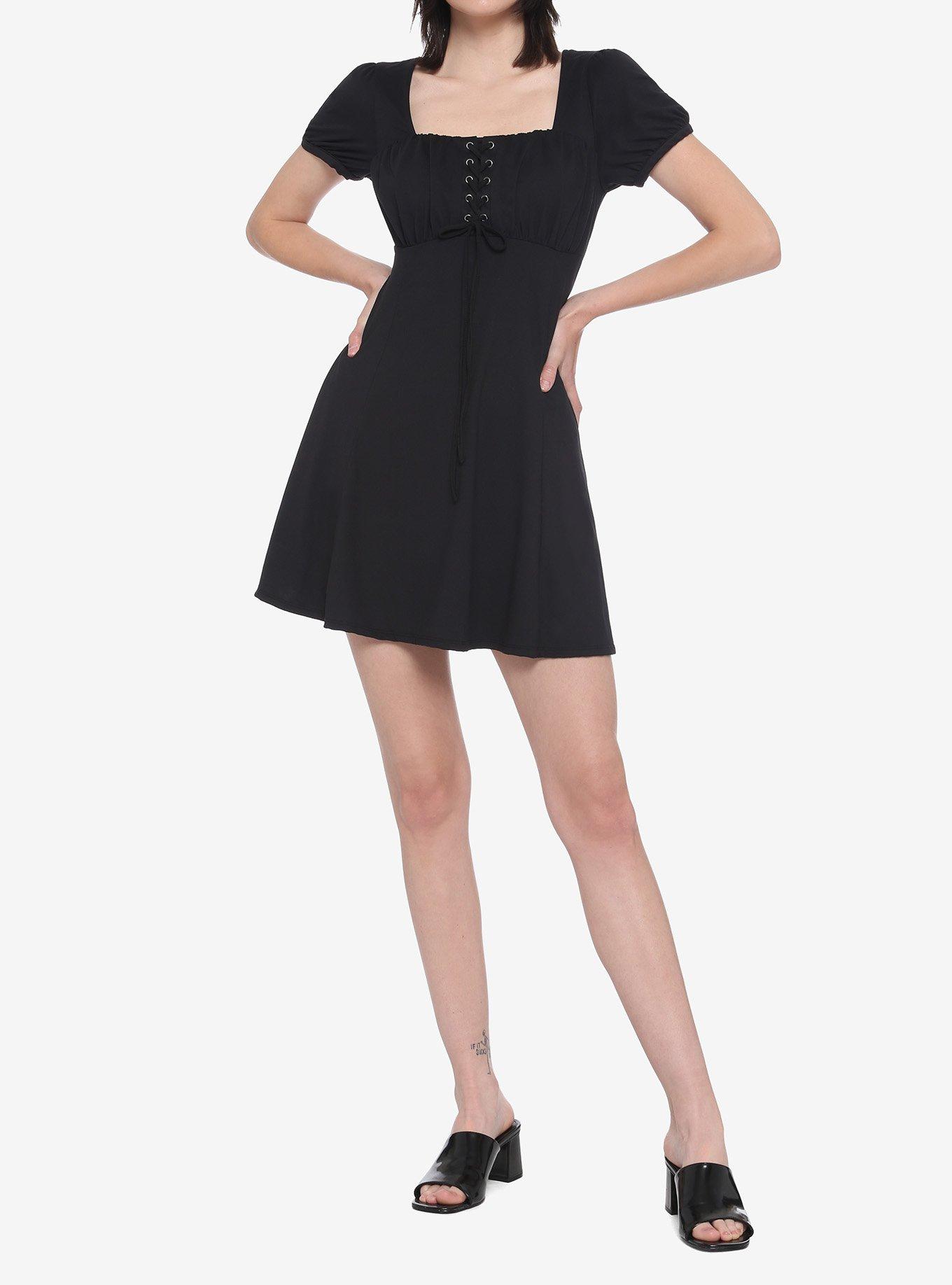 Black Empire Dress, BLACK, alternate