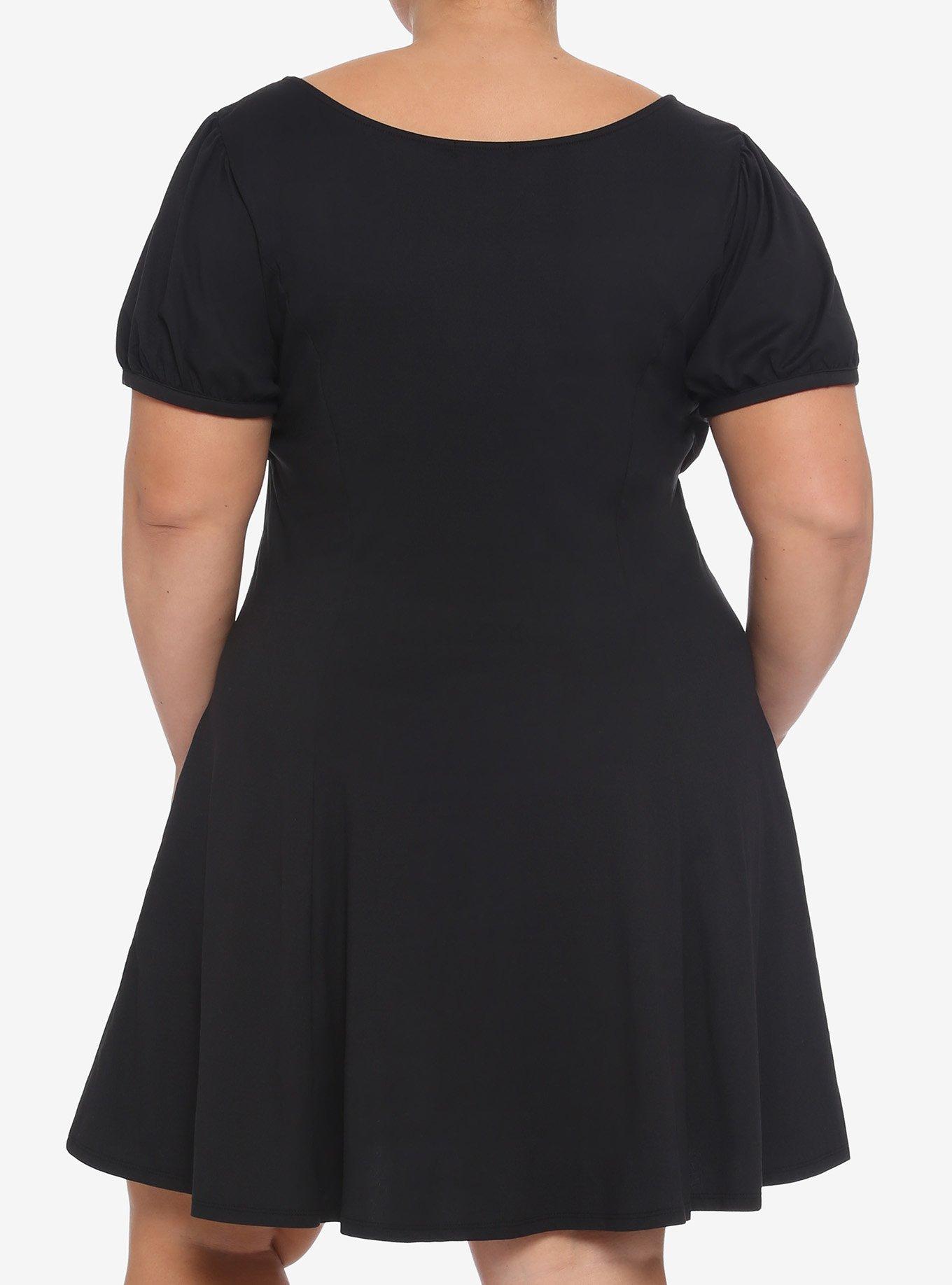 Black Empire Dress Plus Size, BLACK, alternate