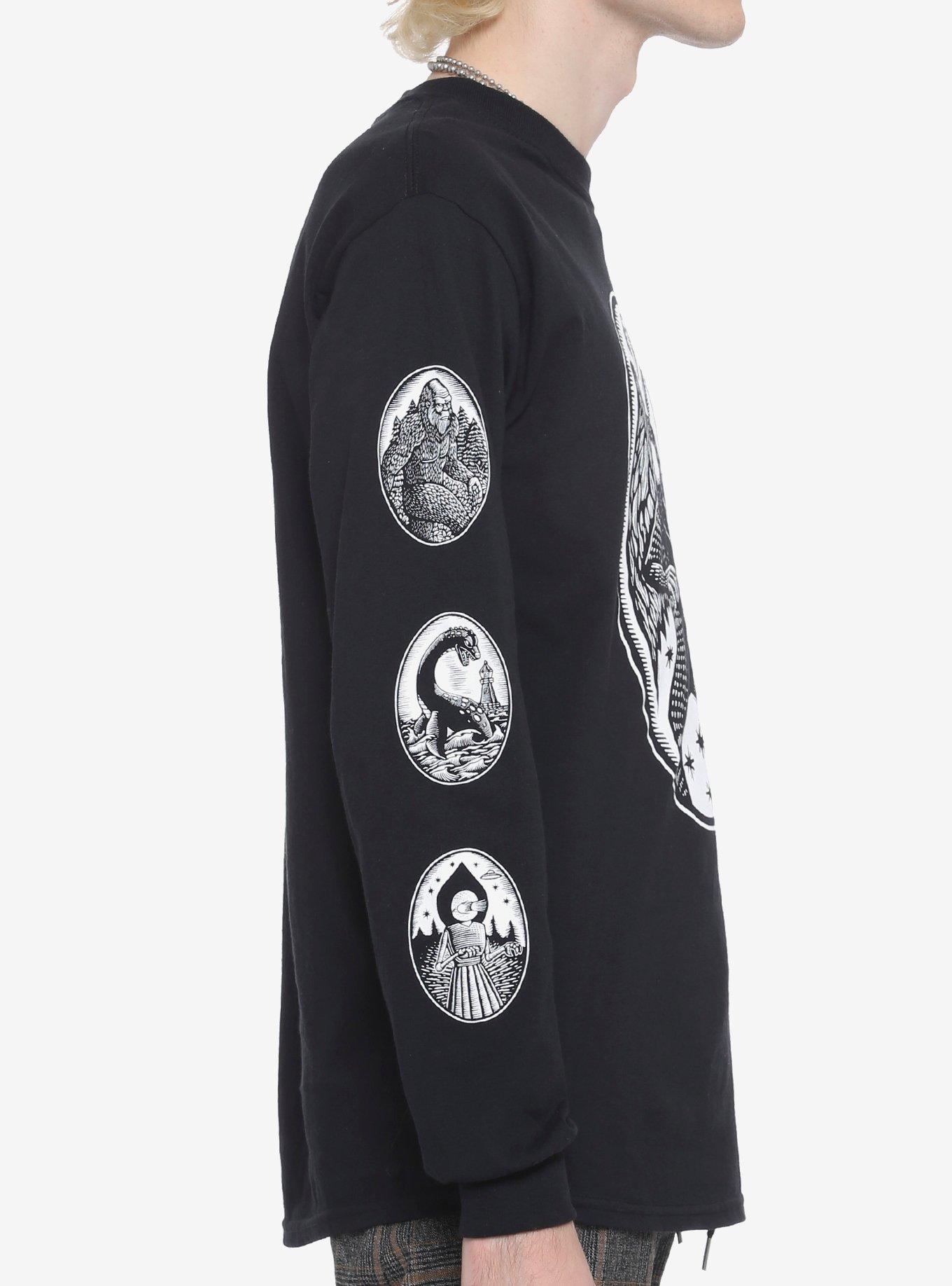 Mothman Frame & Other Cryptids Long-Sleeve T-Shirt By Brian Reedy, MULTI, alternate