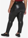 Black Faux Leather Pants Plus Size, BLACK, alternate