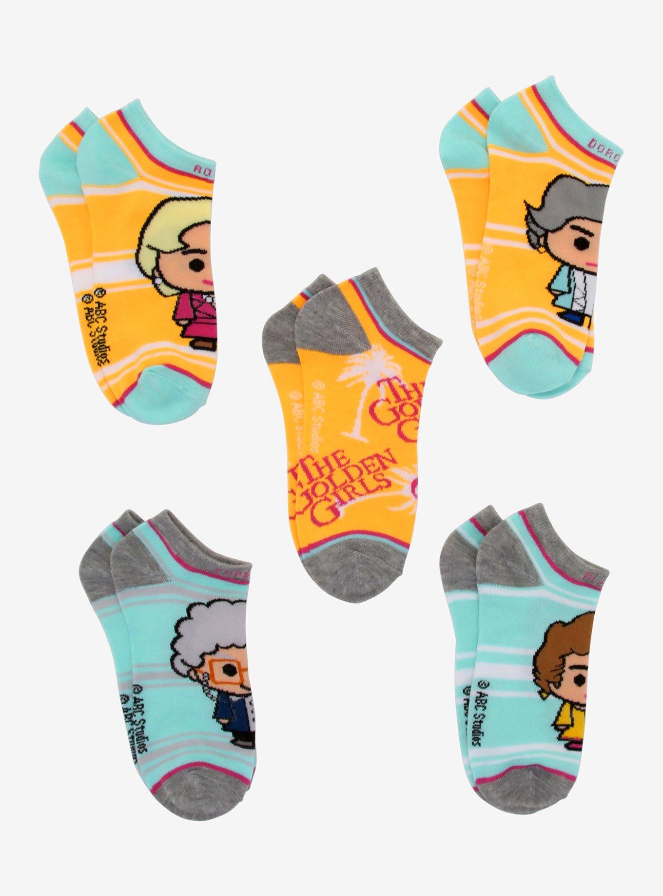 The Golden Girls Chibi No-Show Socks 5 Pair, , alternate