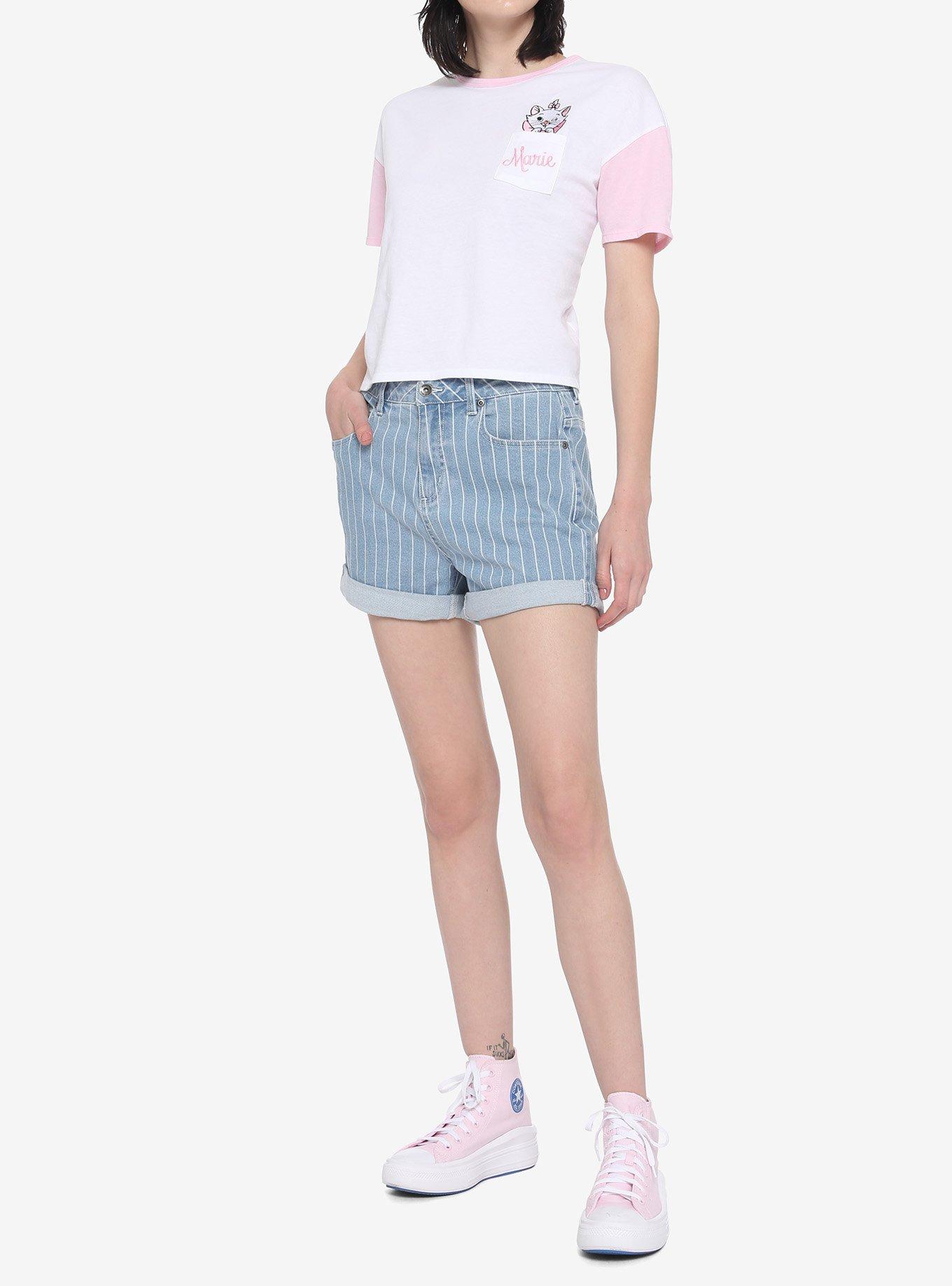 Disney The Aristocats Marie Pocket Girls Crop T-Shirt, PINK, alternate