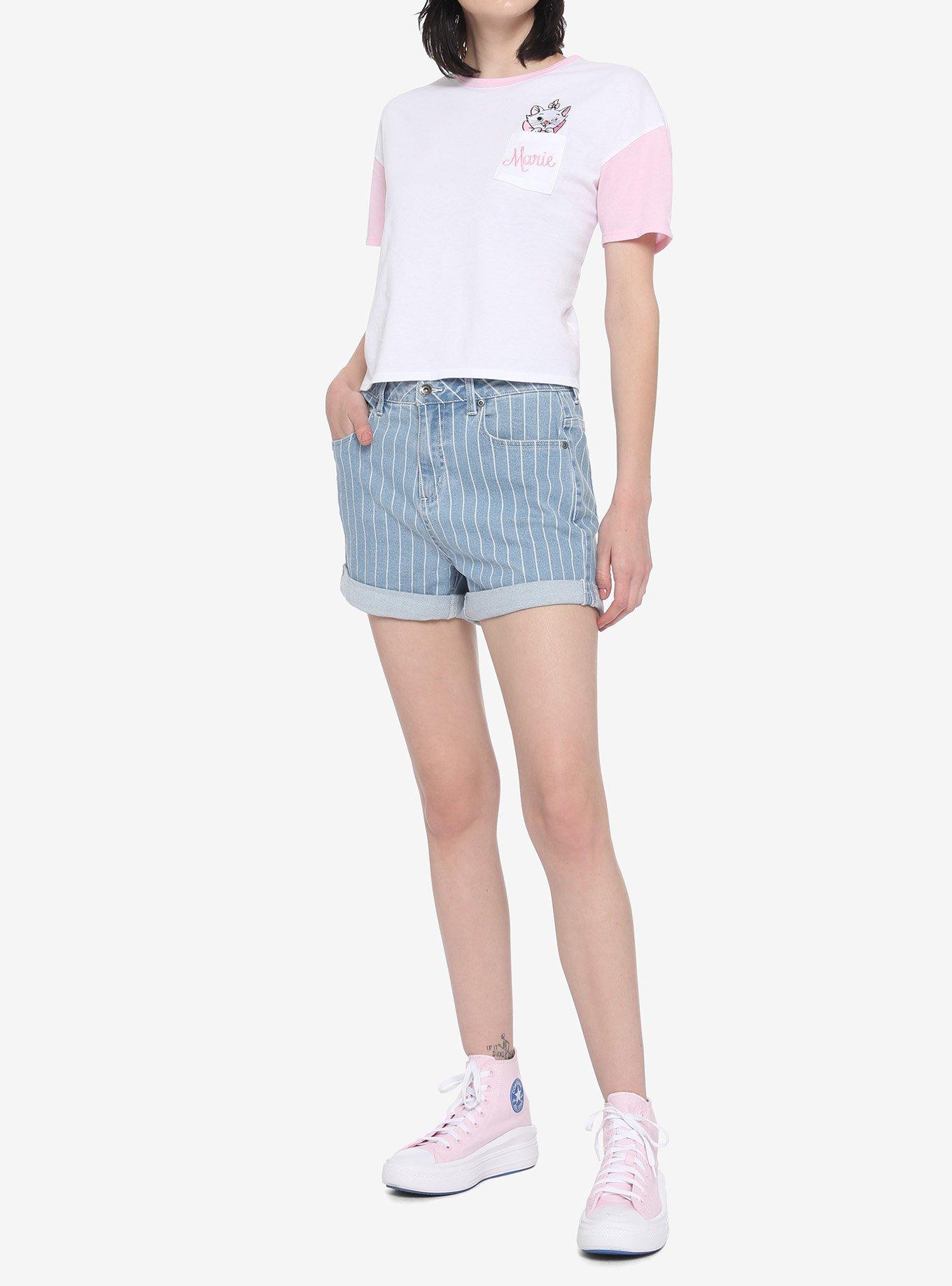 Disney The Aristocats Marie Pocket Girls Crop T-Shirt, PINK, alternate