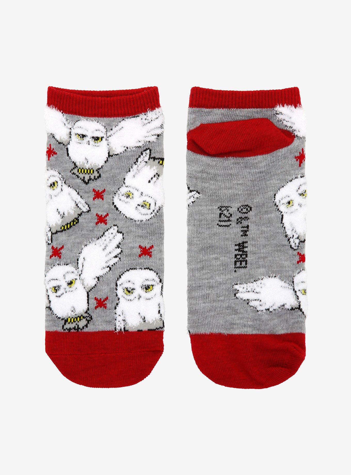 Harry Potter Fuzzy Hedwig No-Show Socks, , alternate