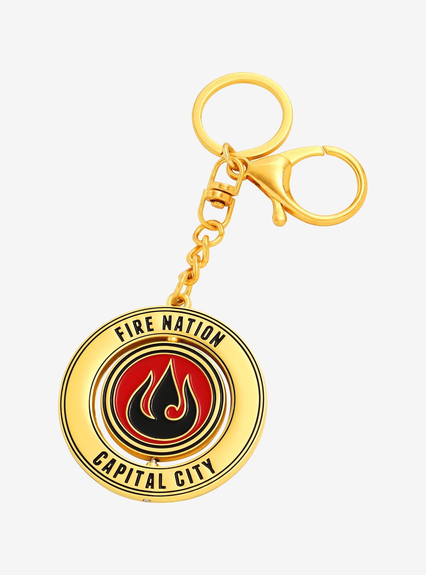 Avatar: The Last Airbender Capital City Fire Nation Spinning Enamel Keychain - BoxLunch Exclusive, , alternate