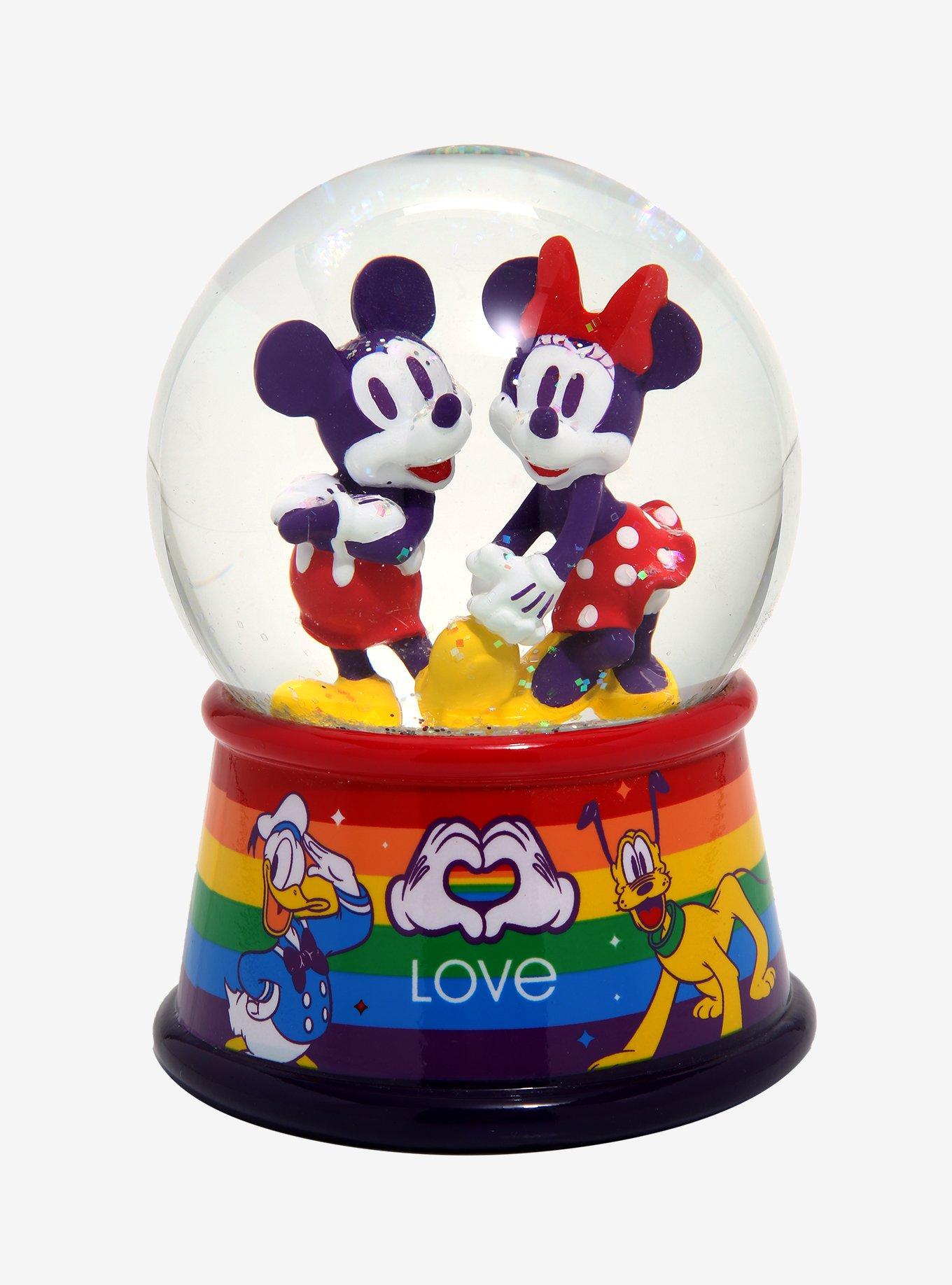 Disney Mickey Mouse Minnie Mouse Rainbow Love Snow Globe, , alternate