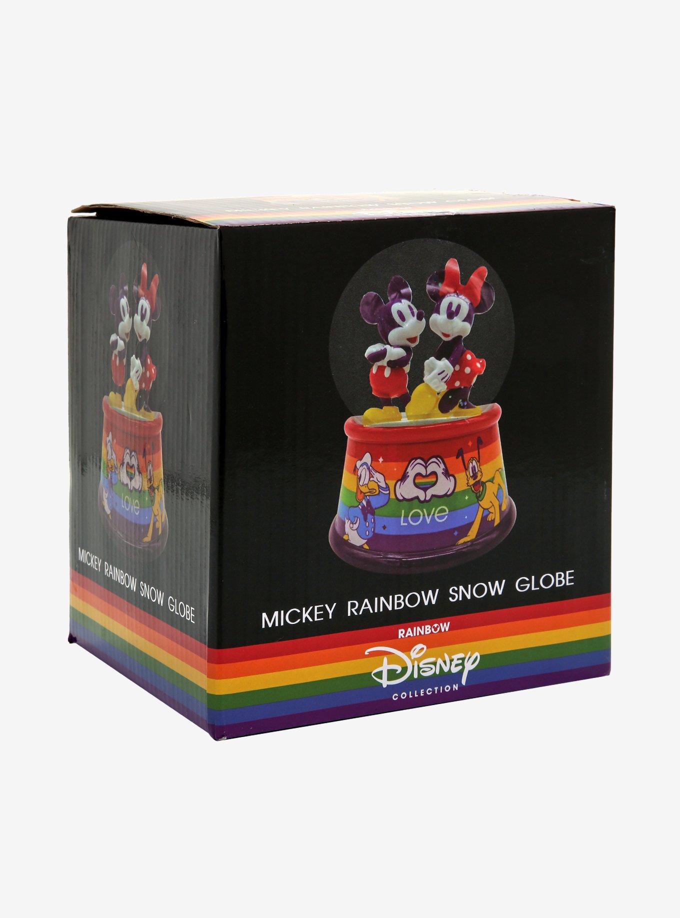 Disney Mickey Mouse Minnie Mouse Rainbow Love Snow Globe, , alternate