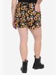 HT Denim Sunflowers & Skulls Ultra Hi-Rise Button-Front Shorts Plus Size, BLACK, alternate