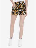 HT Denim Sunflowers & Skulls Ultra Hi-Rise Button-Front Shorts, , alternate