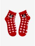 Disney Mickey Mouse Gingham Ruffle Ankle Socks, , alternate