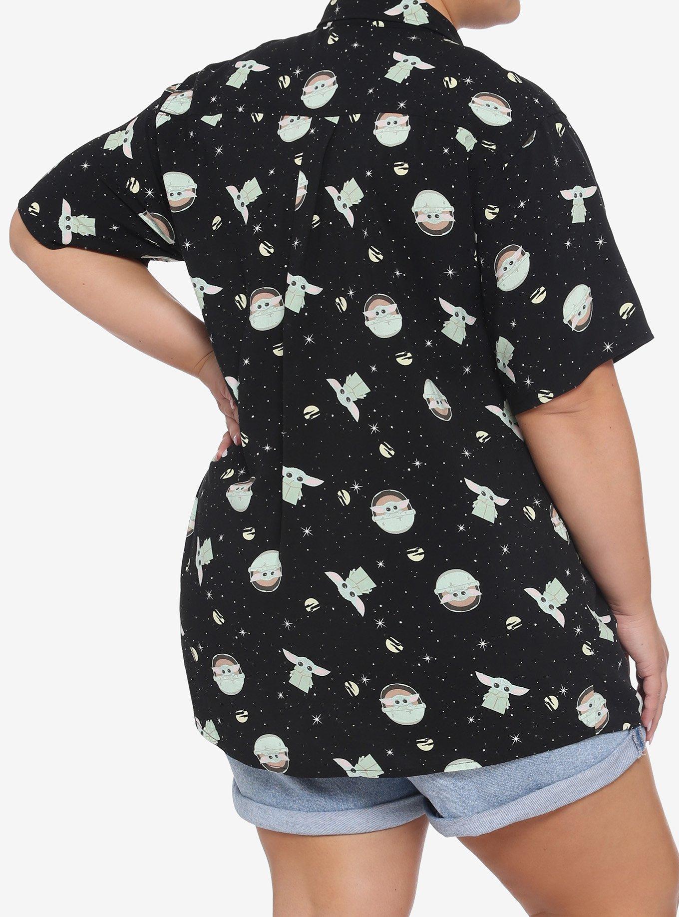 Her Universe Star Wars The Mandalorian The Child Girls Woven Button-Up Plus Size, MULTI, alternate