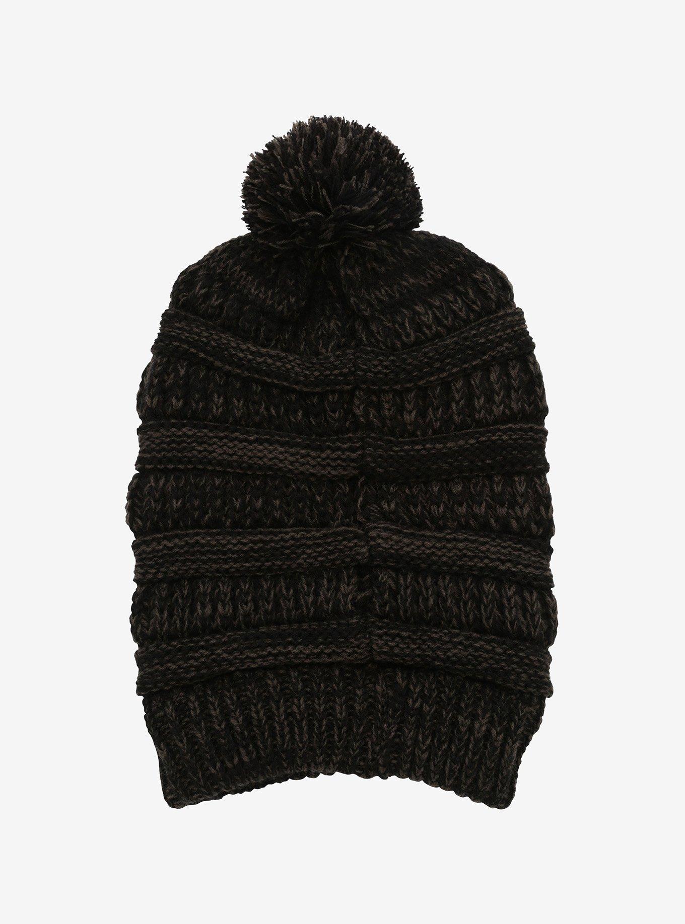 Harry Potter Deathly Hallows Pom Slouch Beanie, , alternate