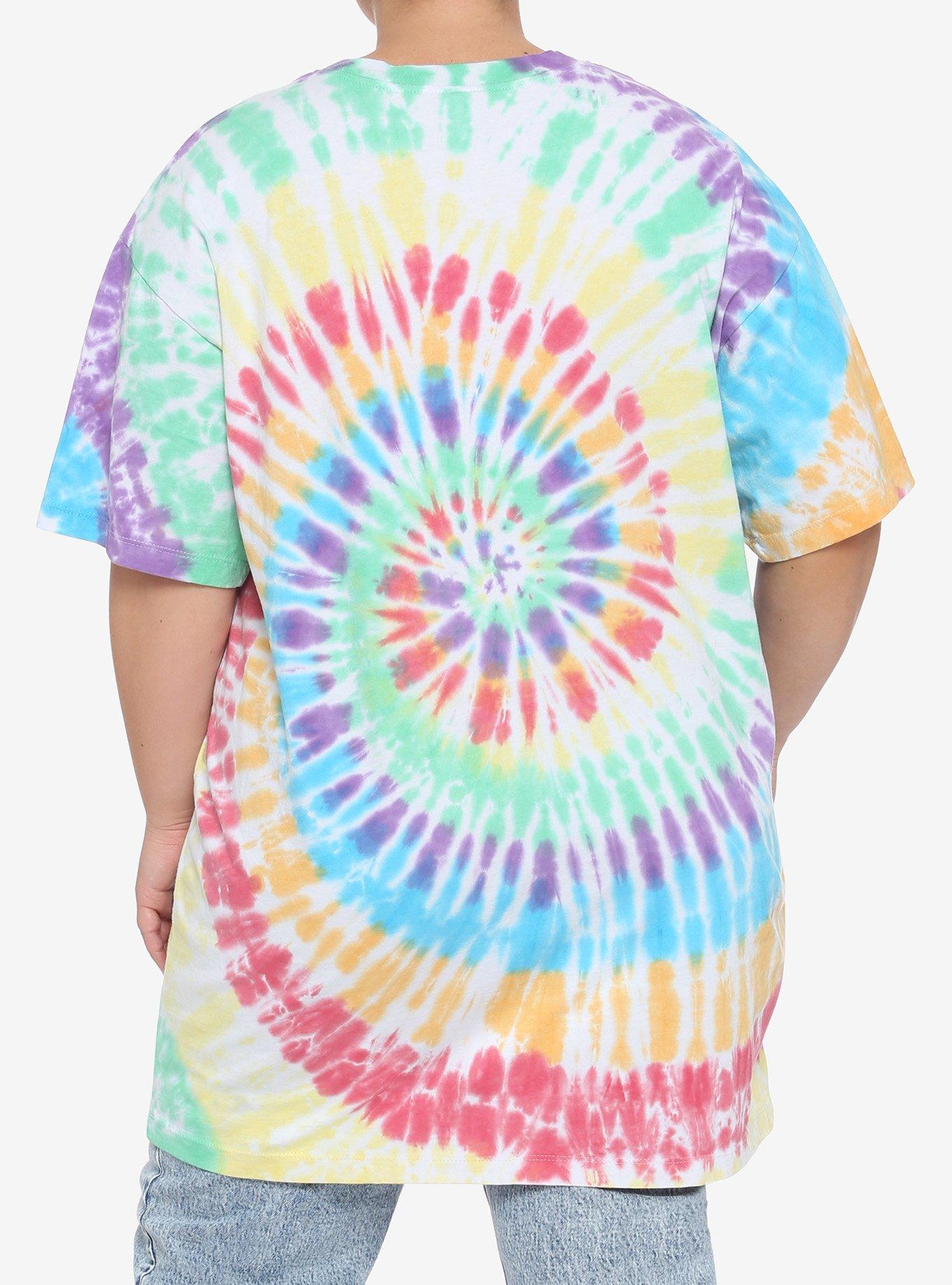 Disney The Sensational Six Rainbow Tie-Dye Oversized T-Shirt Plus Size, MULTI, alternate