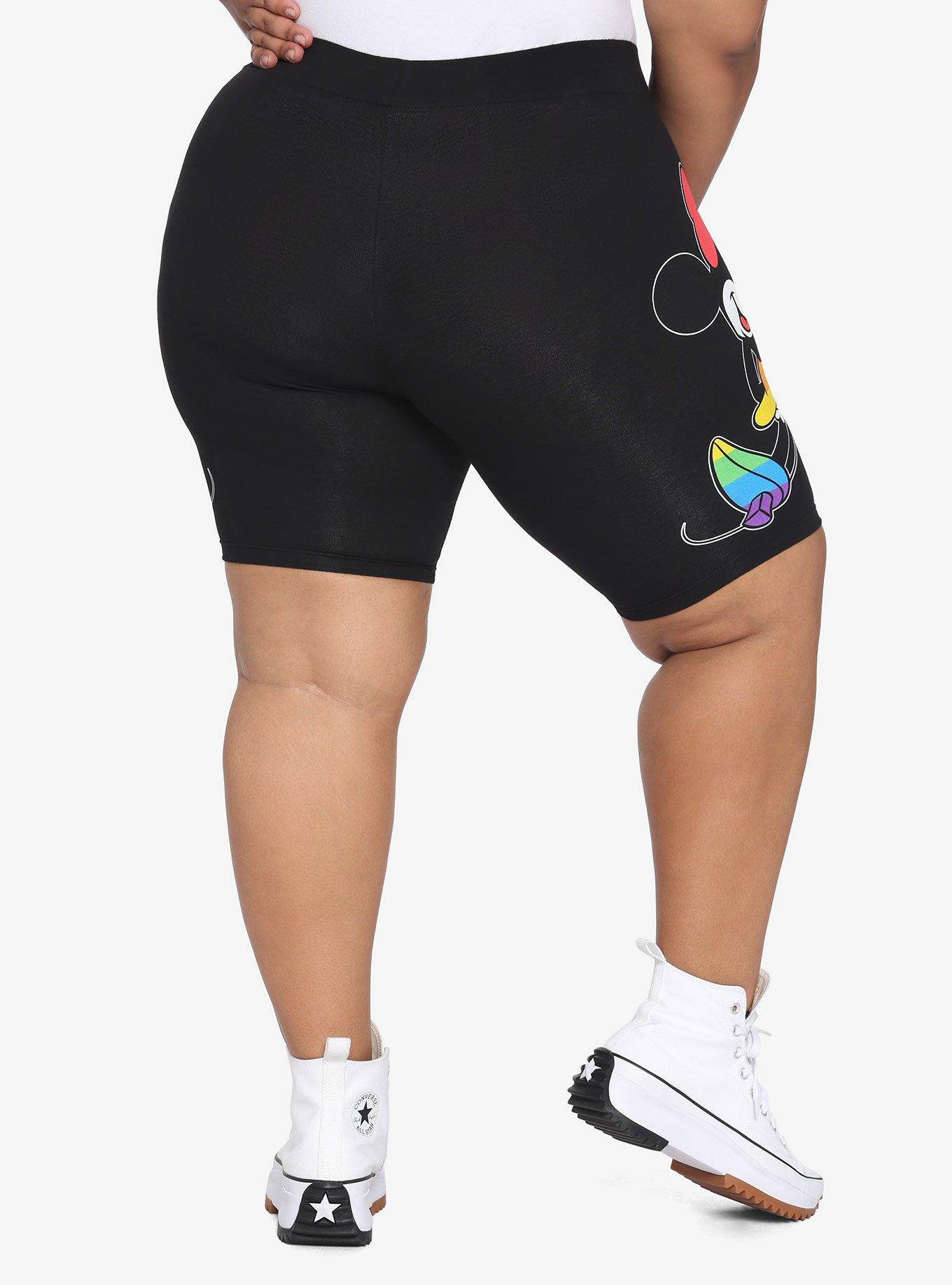 Disney Rainbow Mickey Mouse & Minnie Mouse Biker Shorts Plus Size, MULTI, alternate