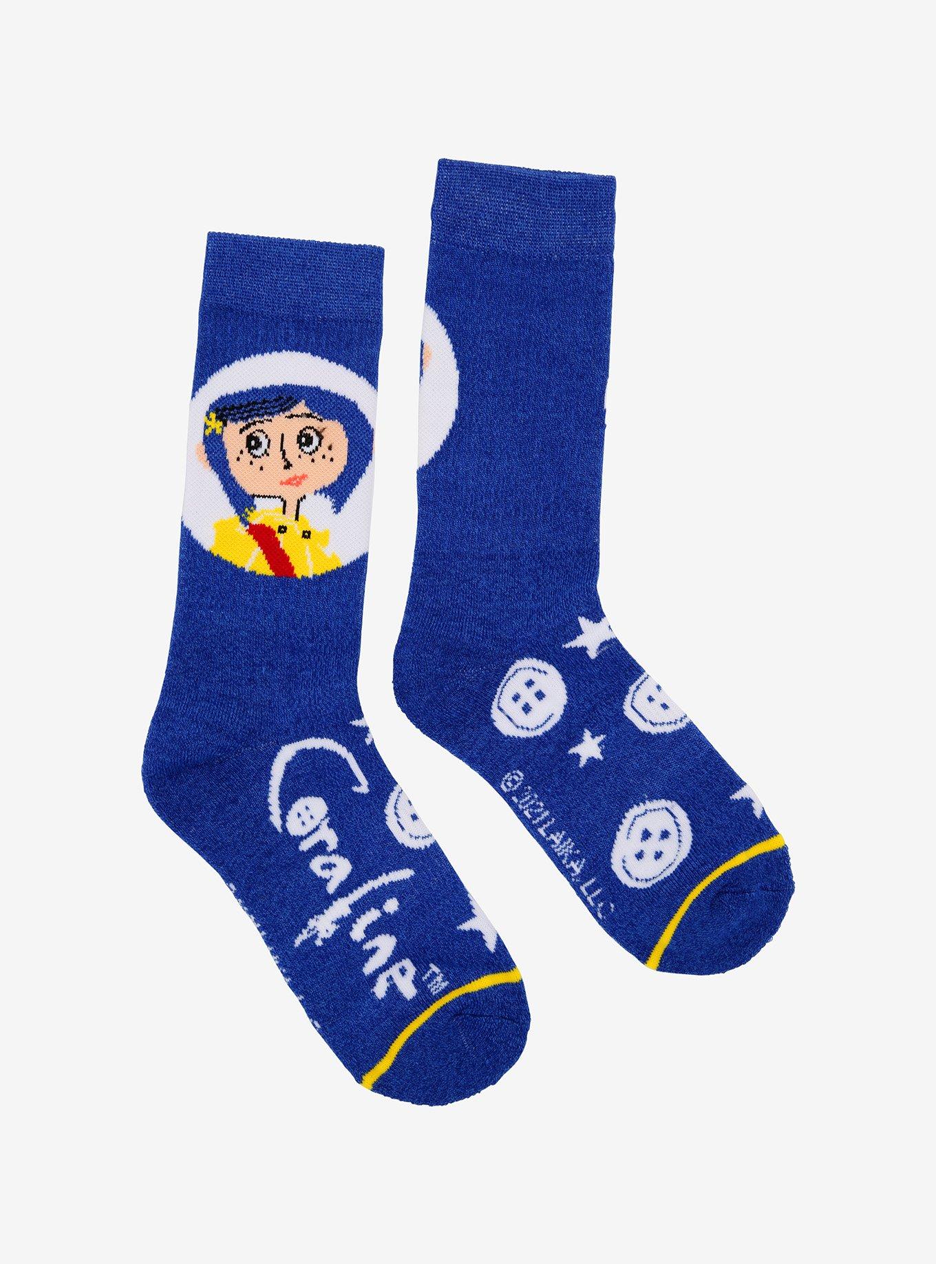 Coraline Face Crew Socks, , alternate