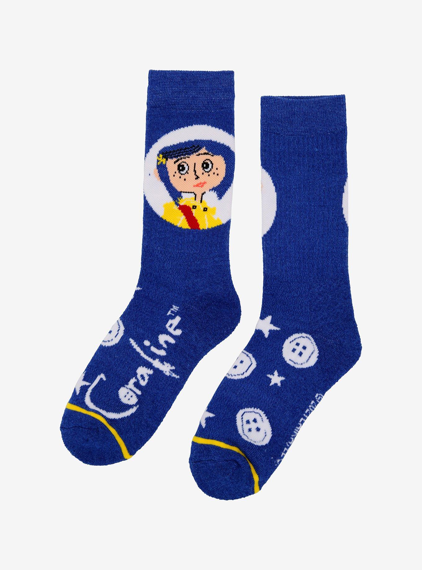 Coraline Face Crew Socks, , alternate