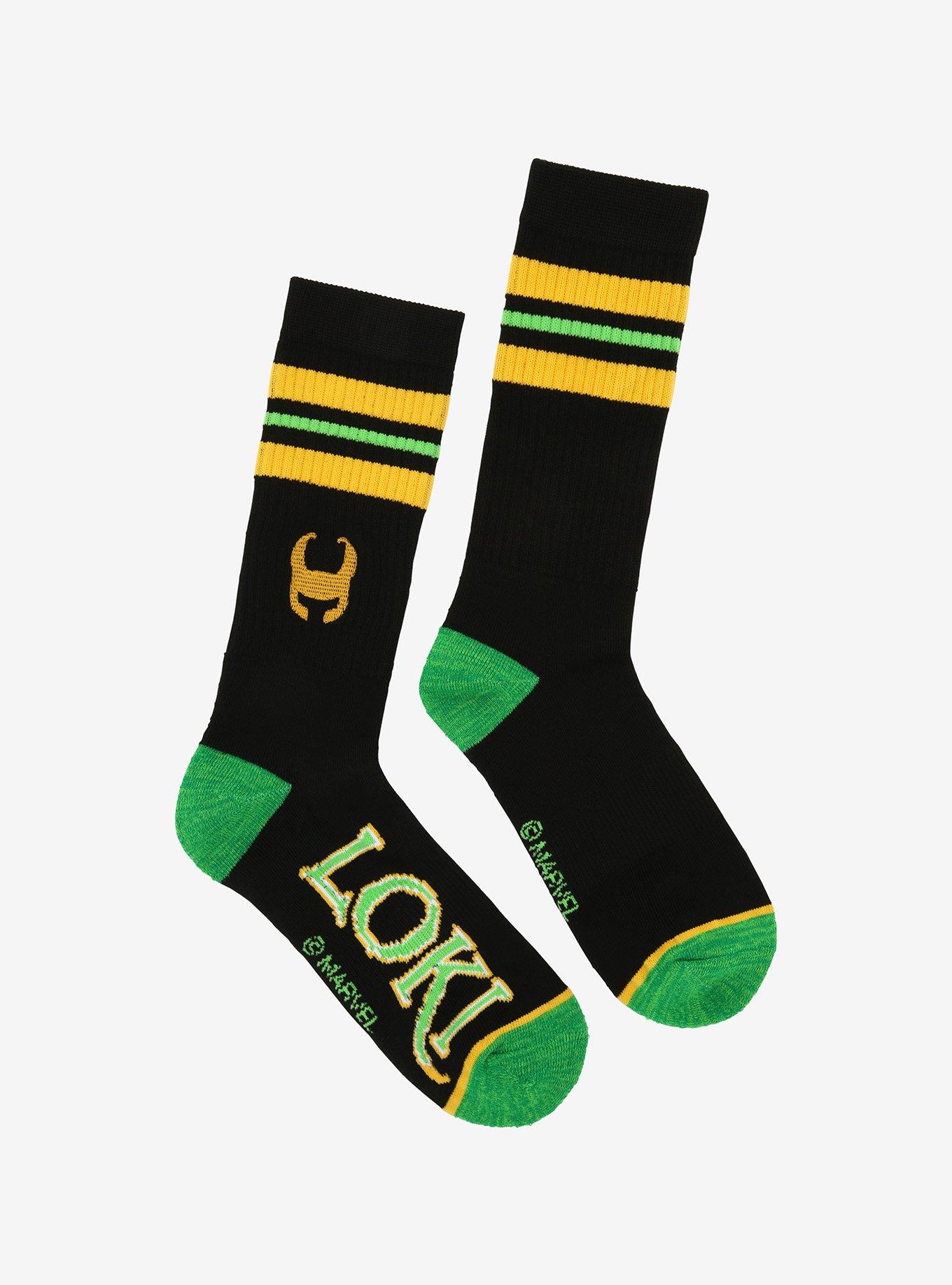 Marvel Loki Logo Crew Socks, , alternate