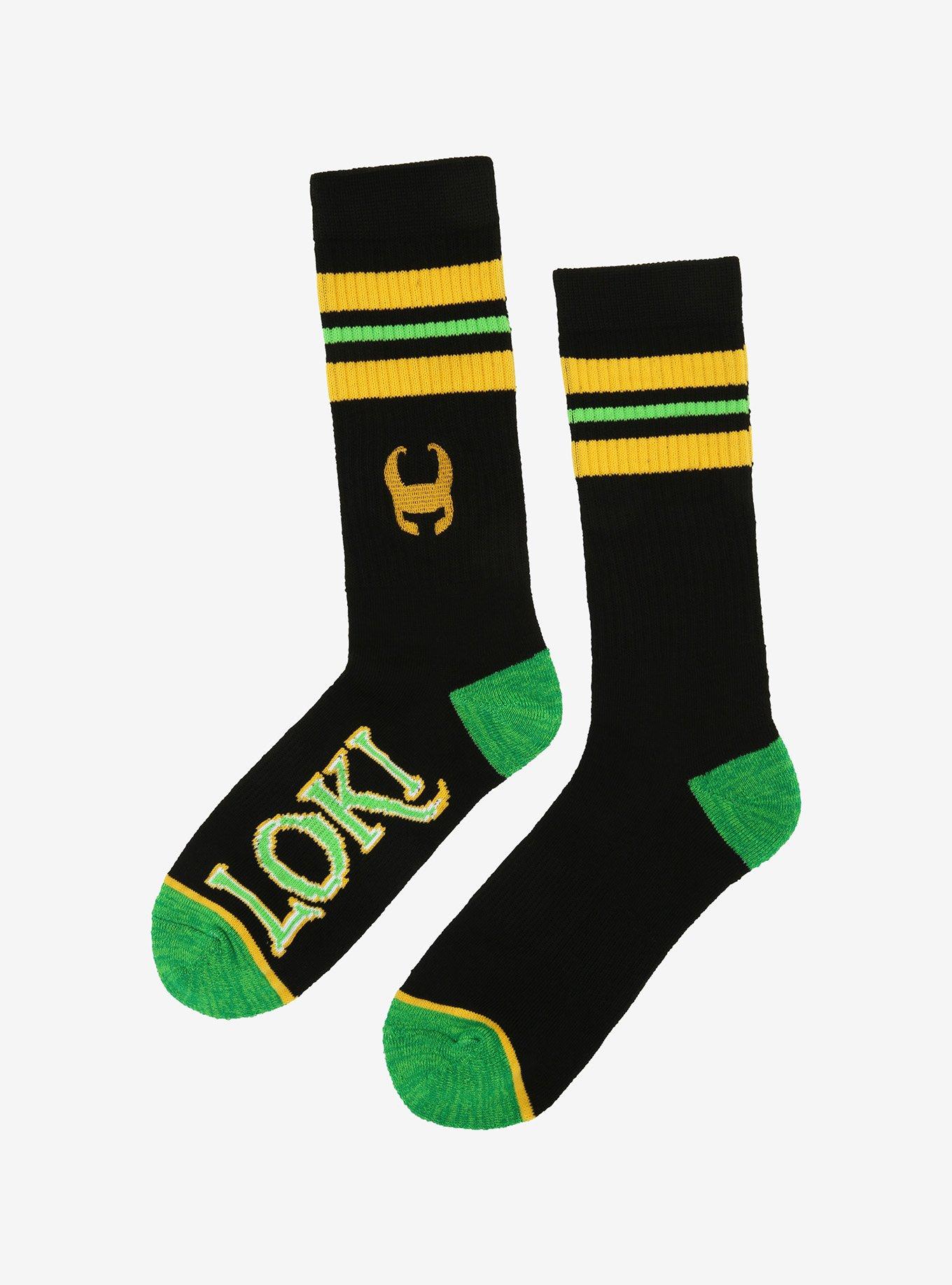 Marvel Loki Logo Crew Socks, , alternate