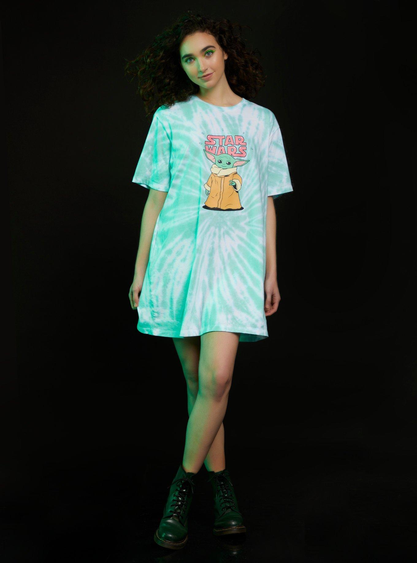 Her Universe Star Wars The Mandalorian The Child Tie-Dye T-Shirt Dress, MULTI, alternate