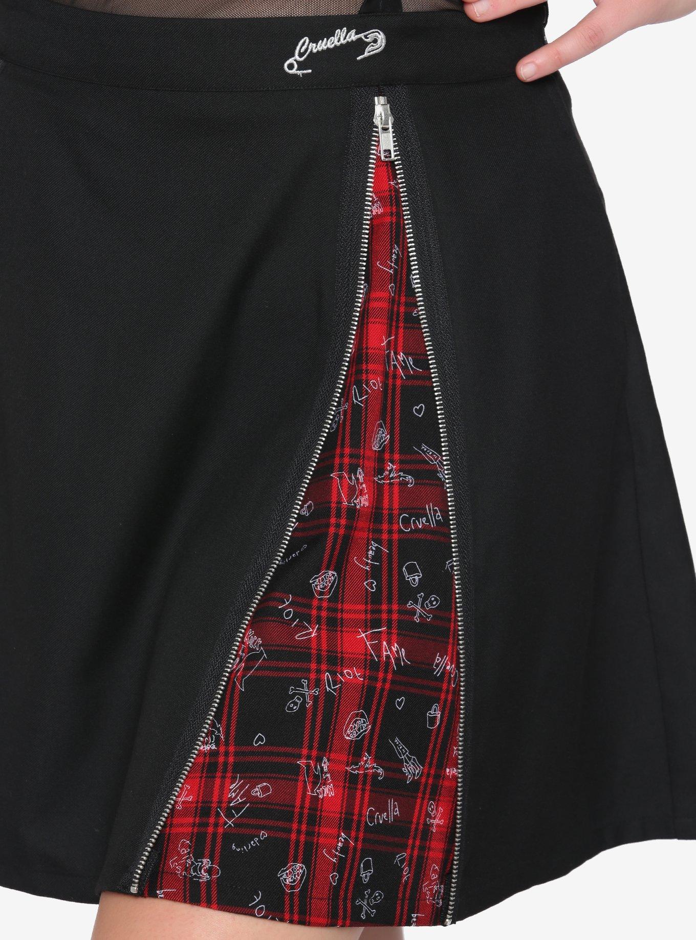 Her Universe Disney Cruella Zipper Pleated Suspender Skirt Plus Size, MULTI, alternate