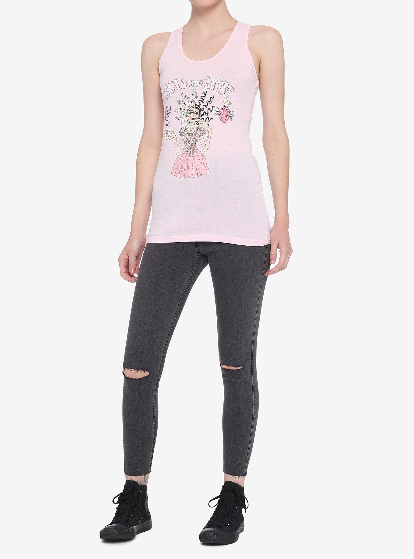 Melanie Martinez Brain & Heart Girls Tank Top, PINK, alternate