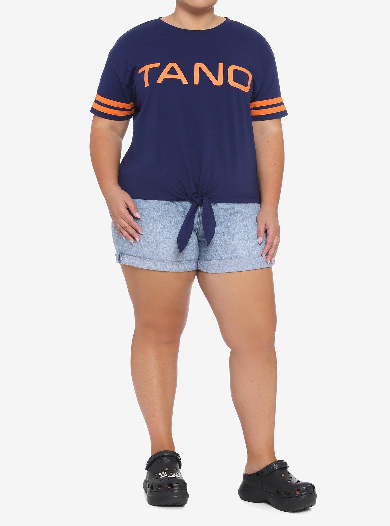 Her Universe Star Wars Ahsoka Tano Varsity Stripe Tie-Front T-Shirt Plus Size Her Universe Exclusive, MULTI, alternate