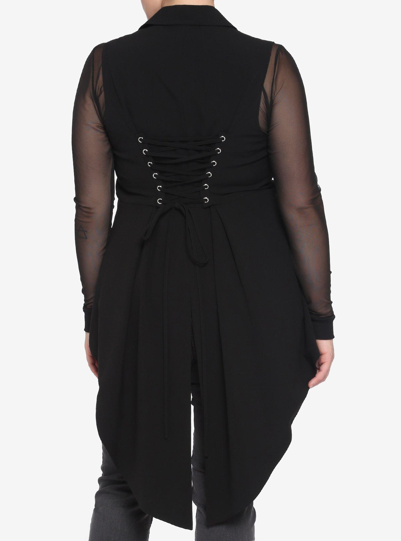 Her Universe Disney Cruella Buckle-Front Asymmetrical Waistcoat Plus Size, RED, alternate