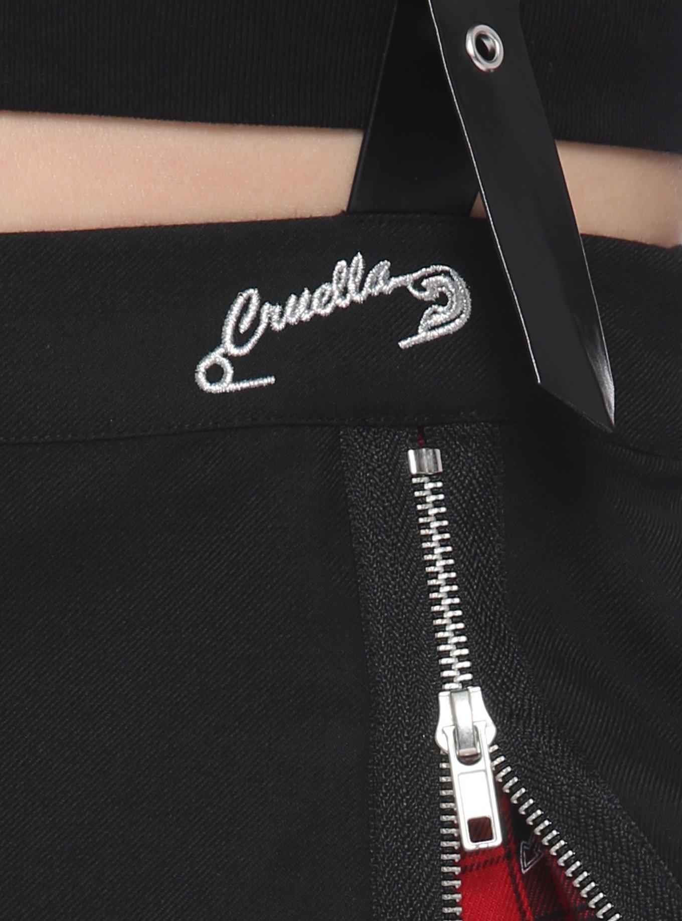 Her Universe Disney Cruella Zipper Pleated Suspender Skirt, MULTI, alternate
