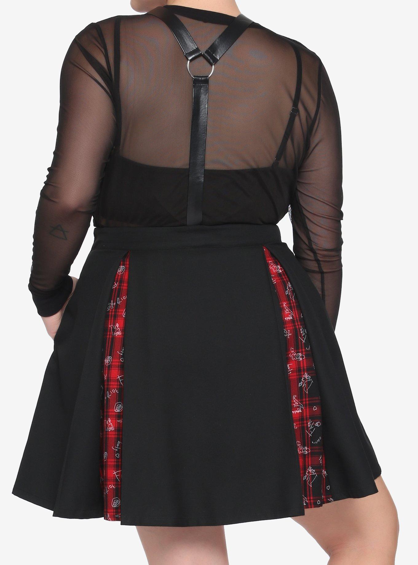 Her Universe Disney Cruella Zipper Pleated Suspender Skirt Plus Size, MULTI, alternate