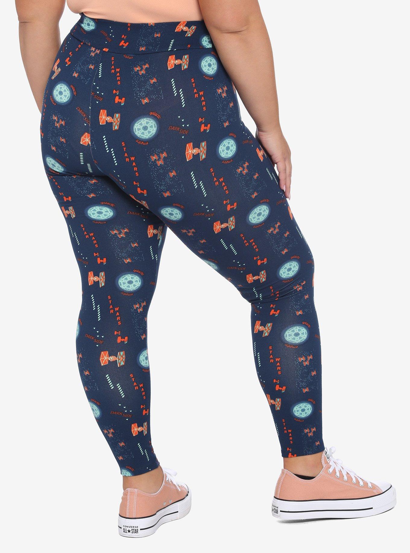 Her Universe Star Wars Dark Side Galactic Empire Neon Leggings Plus Size Her Universe Exclusive, MULTI, alternate