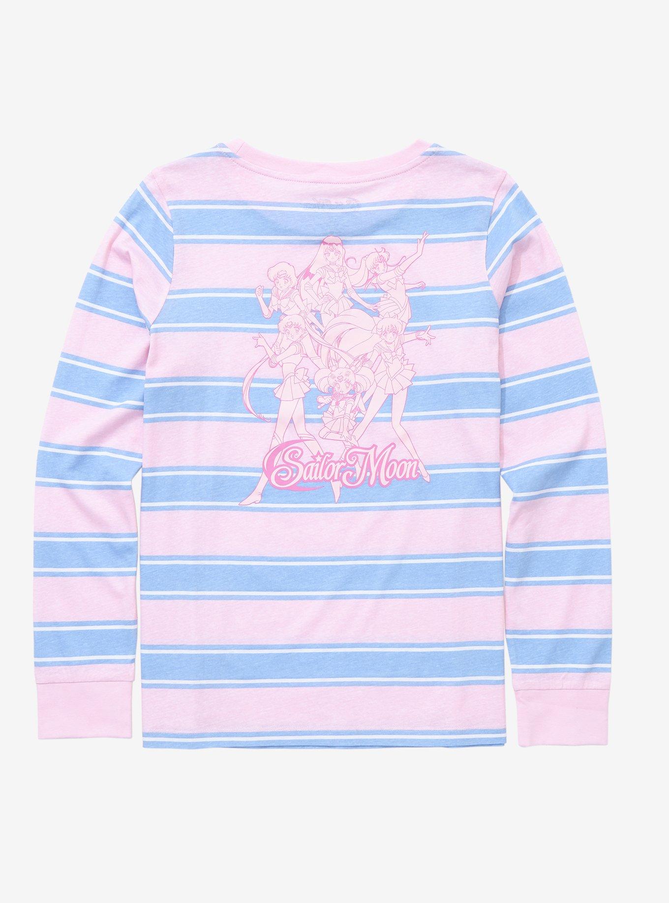 Sailor Moon Crystal Cosmic Heart Compact Striped Long Sleeve T-Shirt - BoxLunch Exclusive, LIGHT PURPLE, alternate