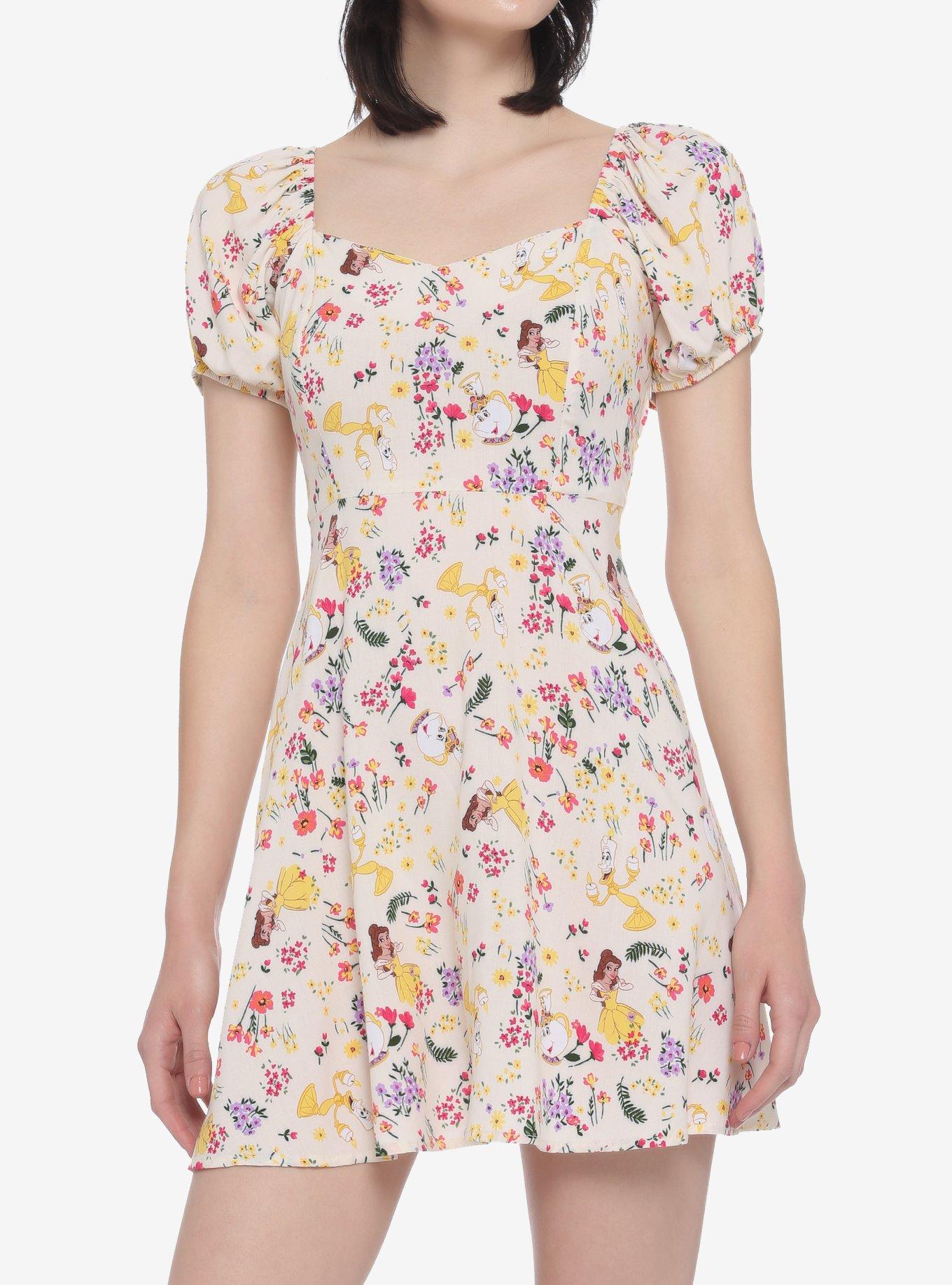 Disney Beauty And The Beast Belle Floral Sweetheart Dress, MULTI, alternate