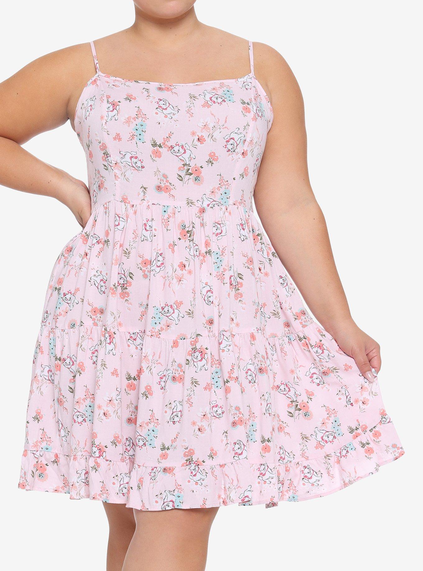 Disney The Aristocats Marie Floral Tiered Dress Plus Size, MULTI, alternate