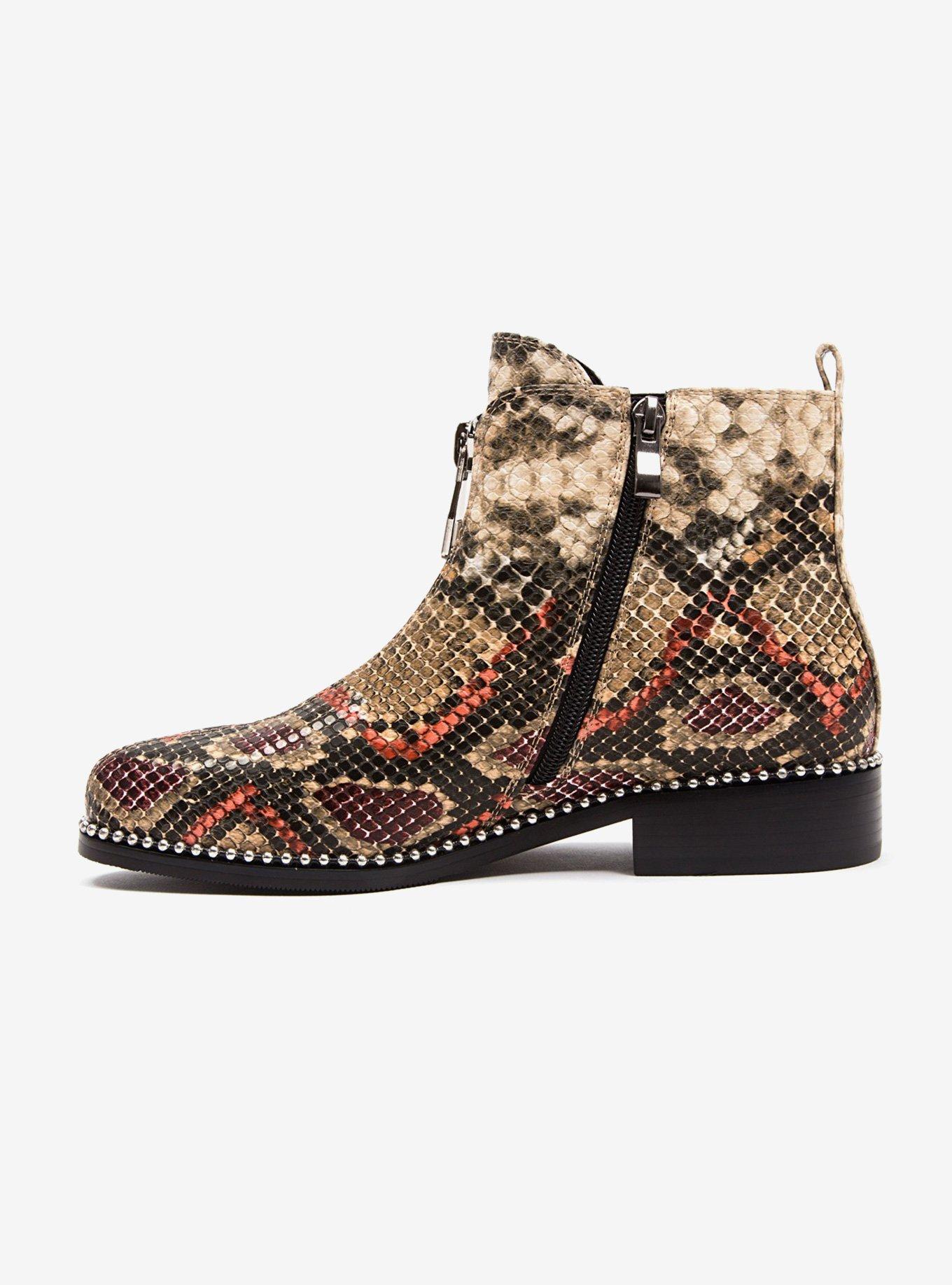 Zippy Snake Stud Bootie Brown, , hi-res