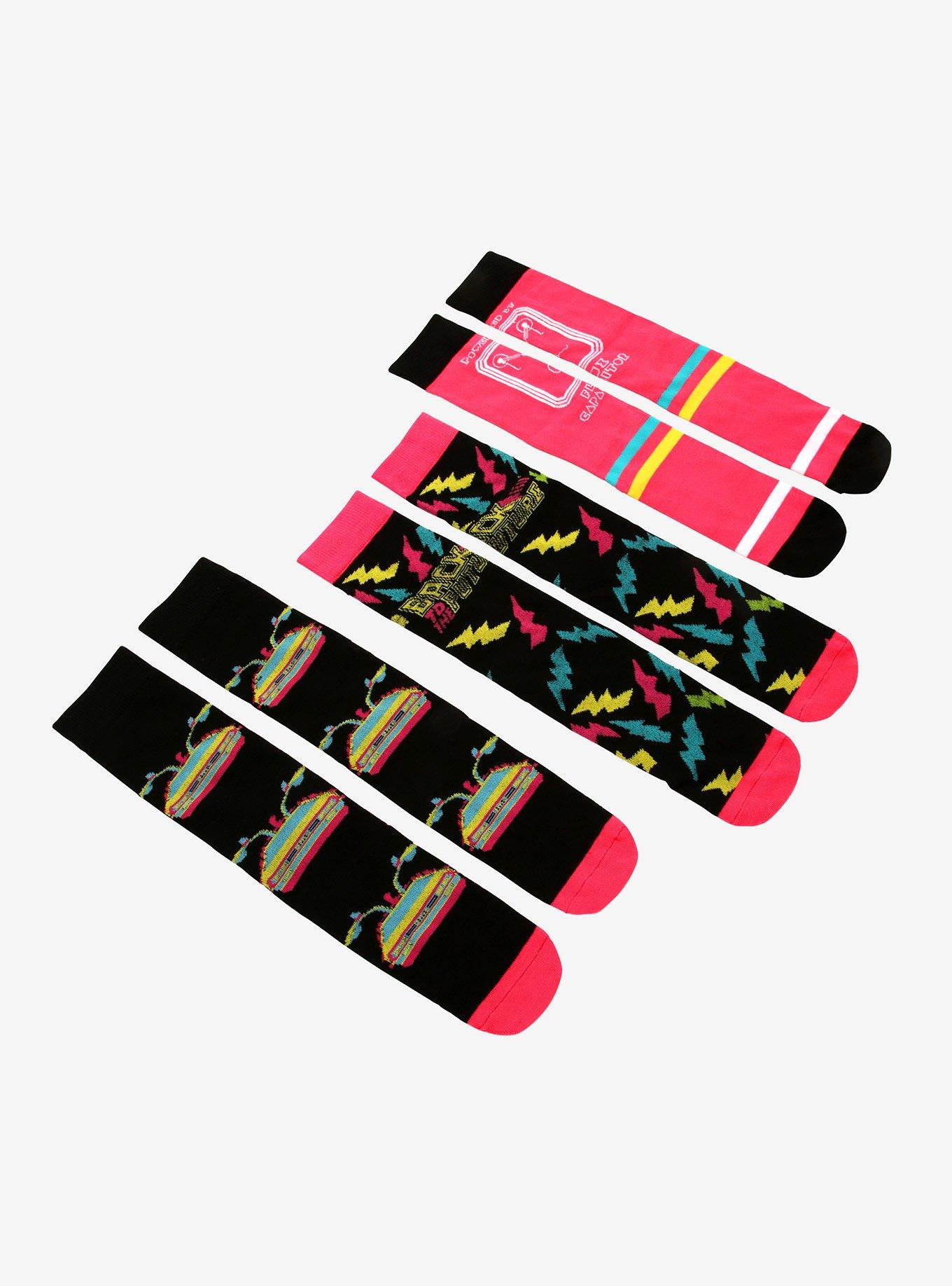 Back To The Future Retro Crew Socks 3 Pair, , alternate