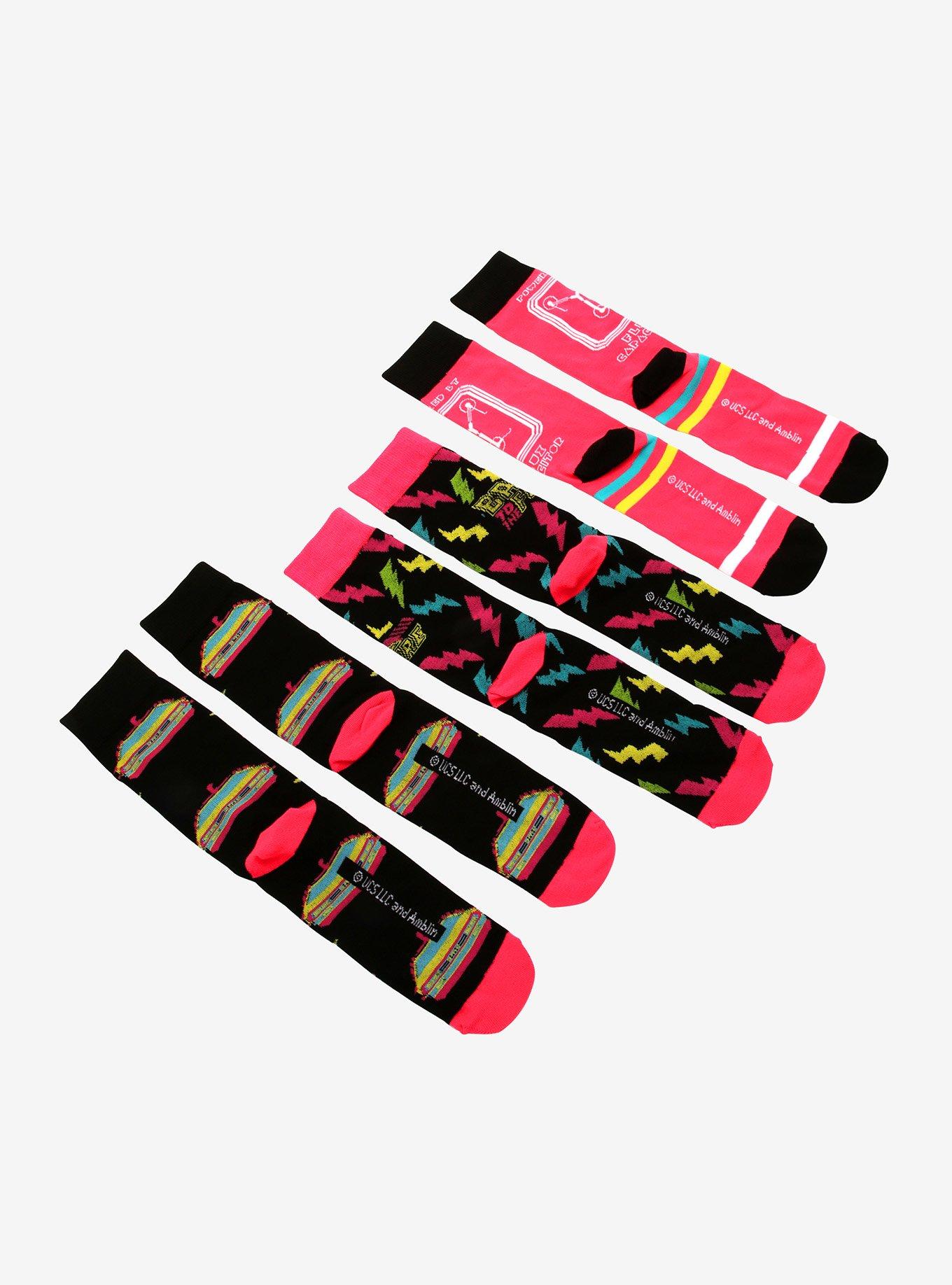 Back To The Future Retro Crew Socks 3 Pair, , alternate