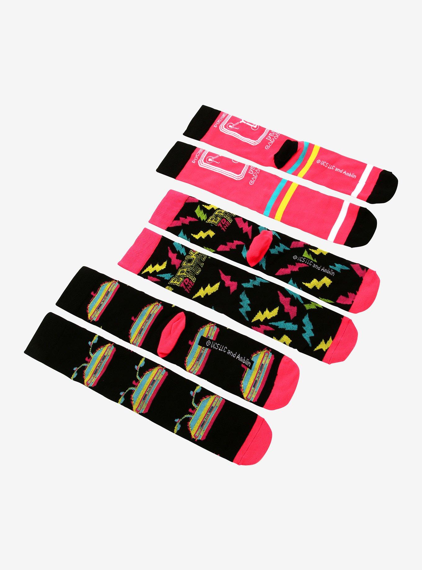 Back To The Future Retro Crew Socks 3 Pair, , alternate