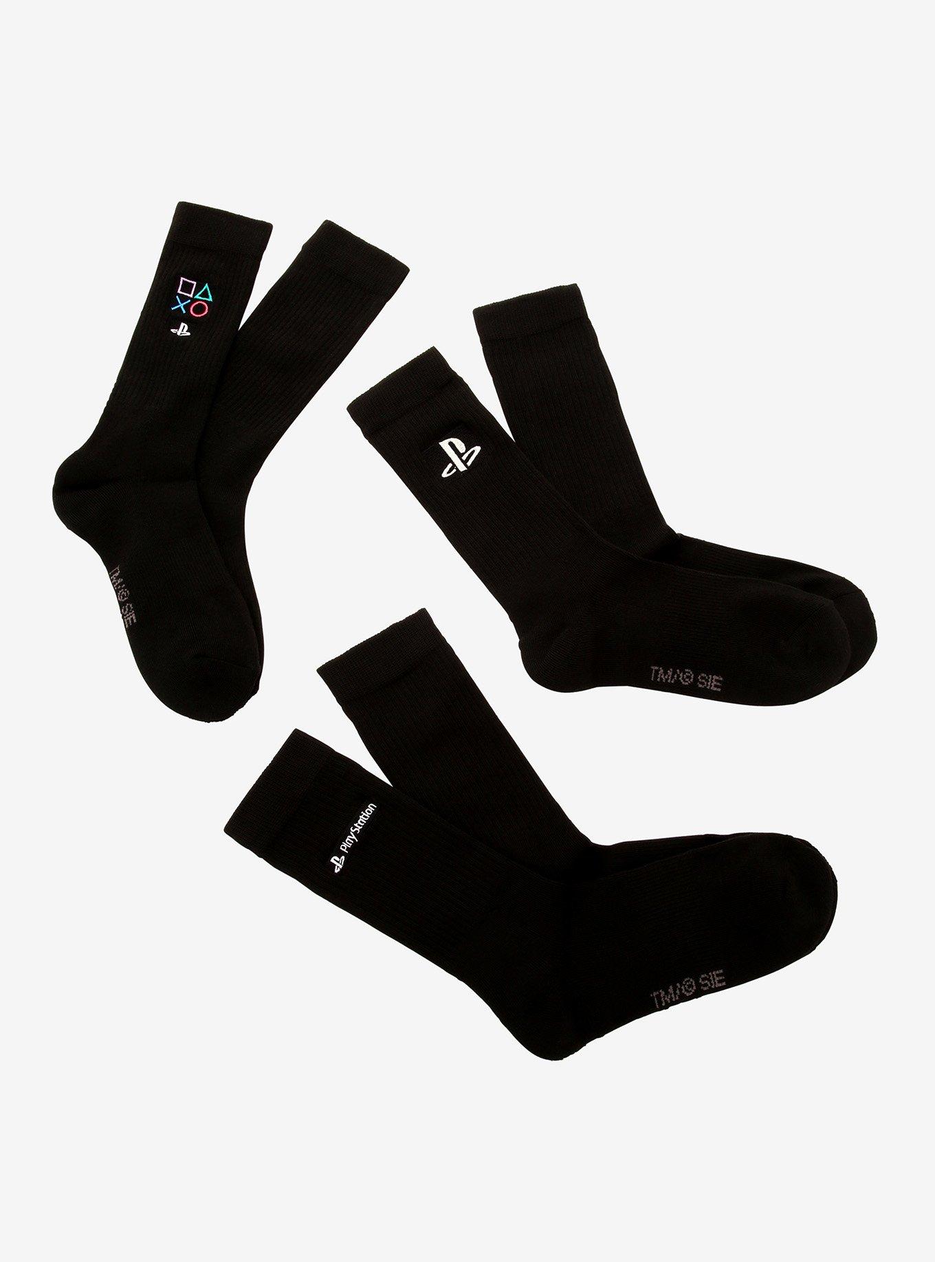 PlayStation Logo Crew Socks 3 Pair, , alternate