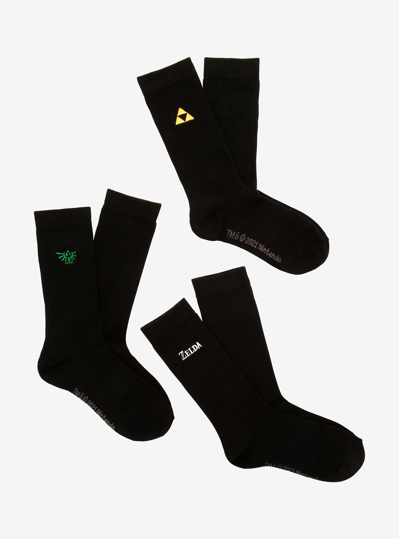 The Legend Of Zelda Icons Crew Socks 3 Pair, , alternate
