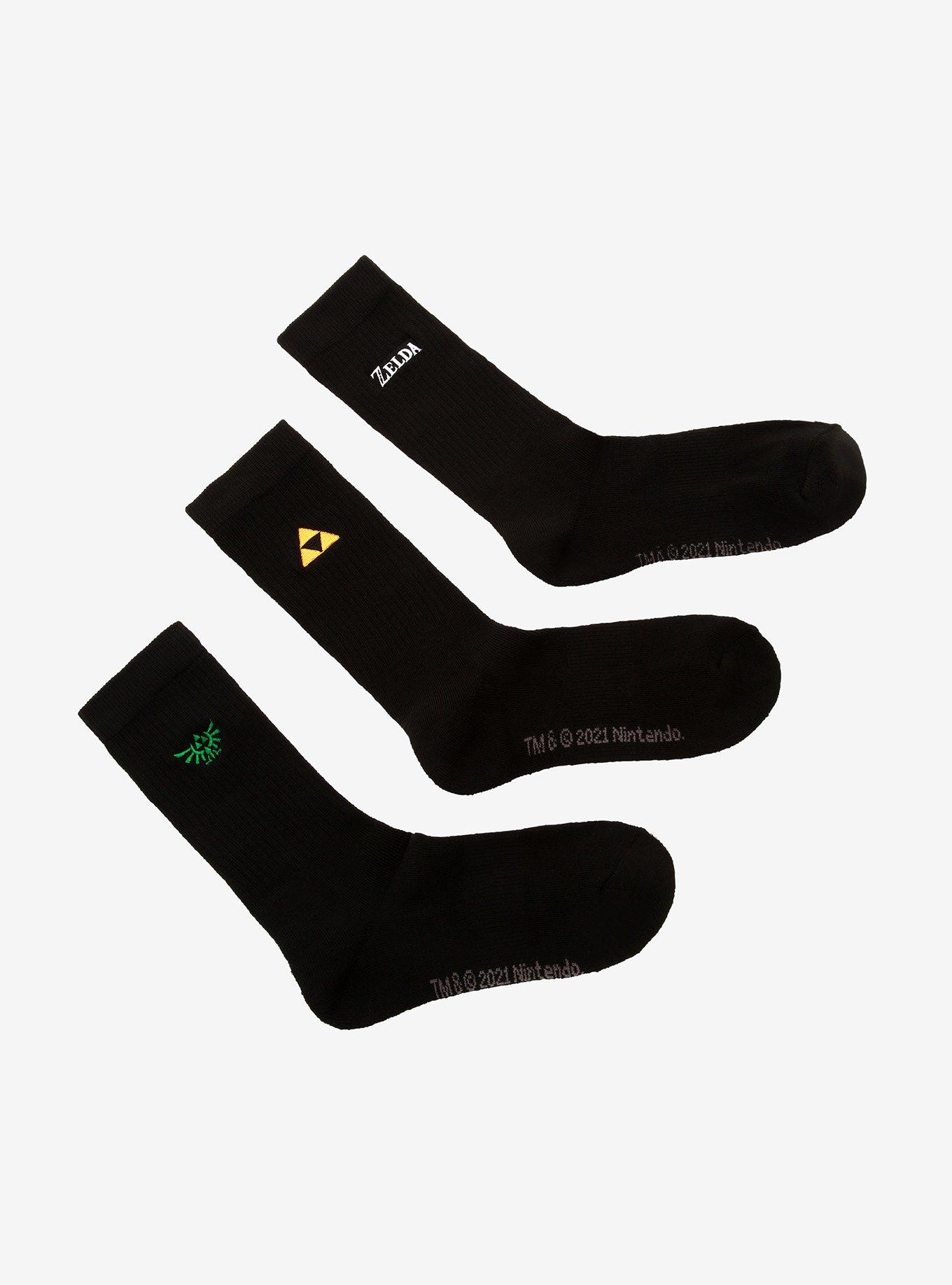 The Legend Of Zelda Icons Crew Socks 3 Pair, , alternate