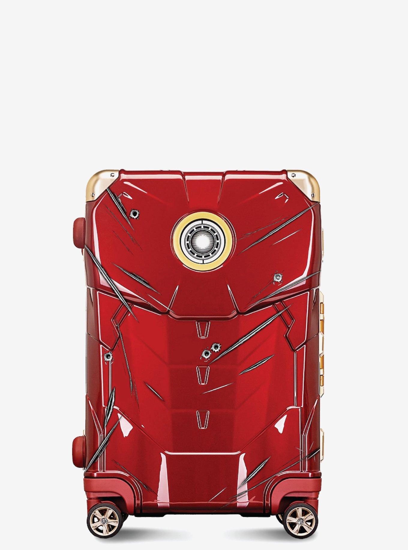 Marvel Iron Man Battle Damage Hard Sided Carry On Luggage Red, , alternate