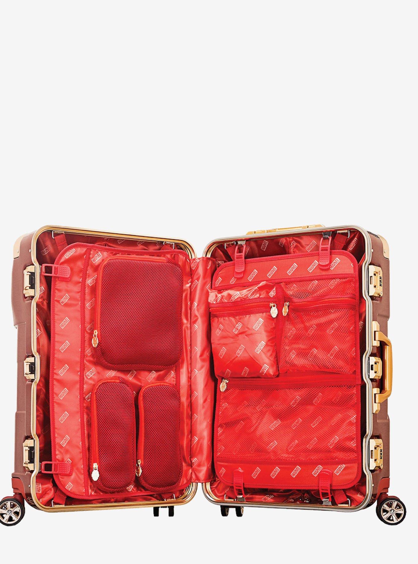 Marvel Iron Man Battle Damage Hard Sided Carry On Luggage Red, , alternate