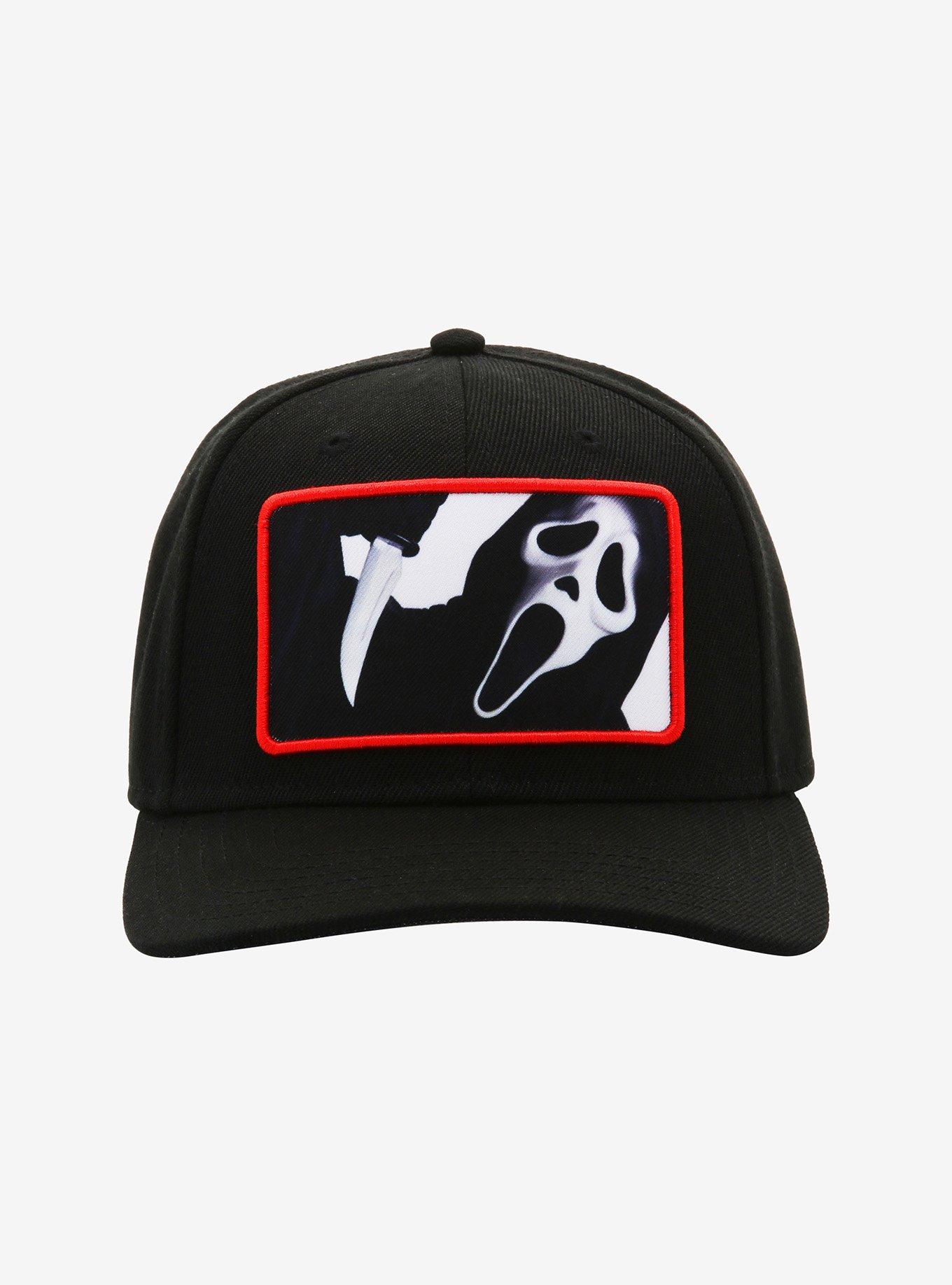 Scream Ghost Face Patch Snapback Hat, , alternate