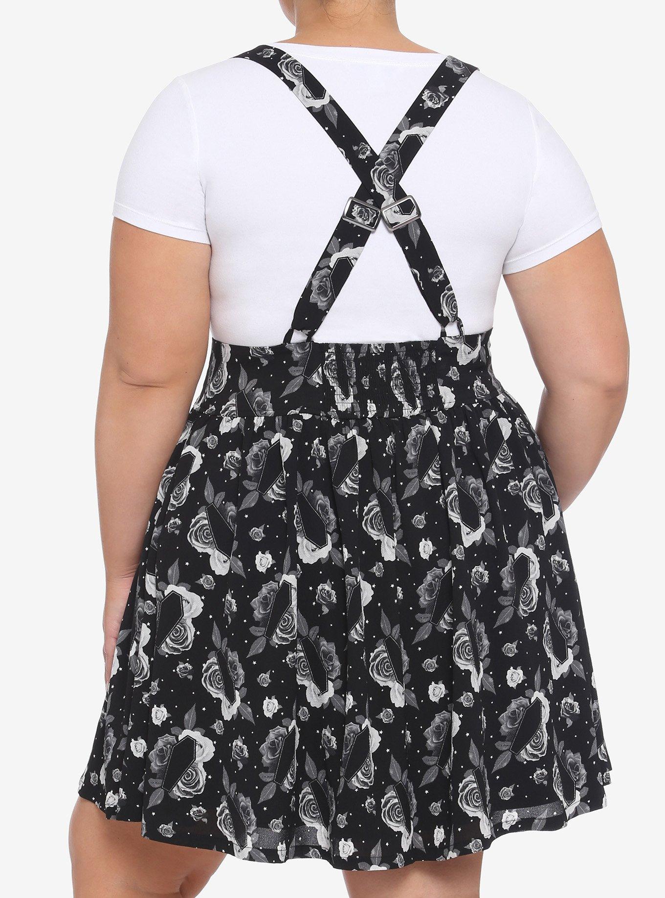 Coffins & Roses High-Waisted Suspender Skirt Plus Size, MULTI, alternate
