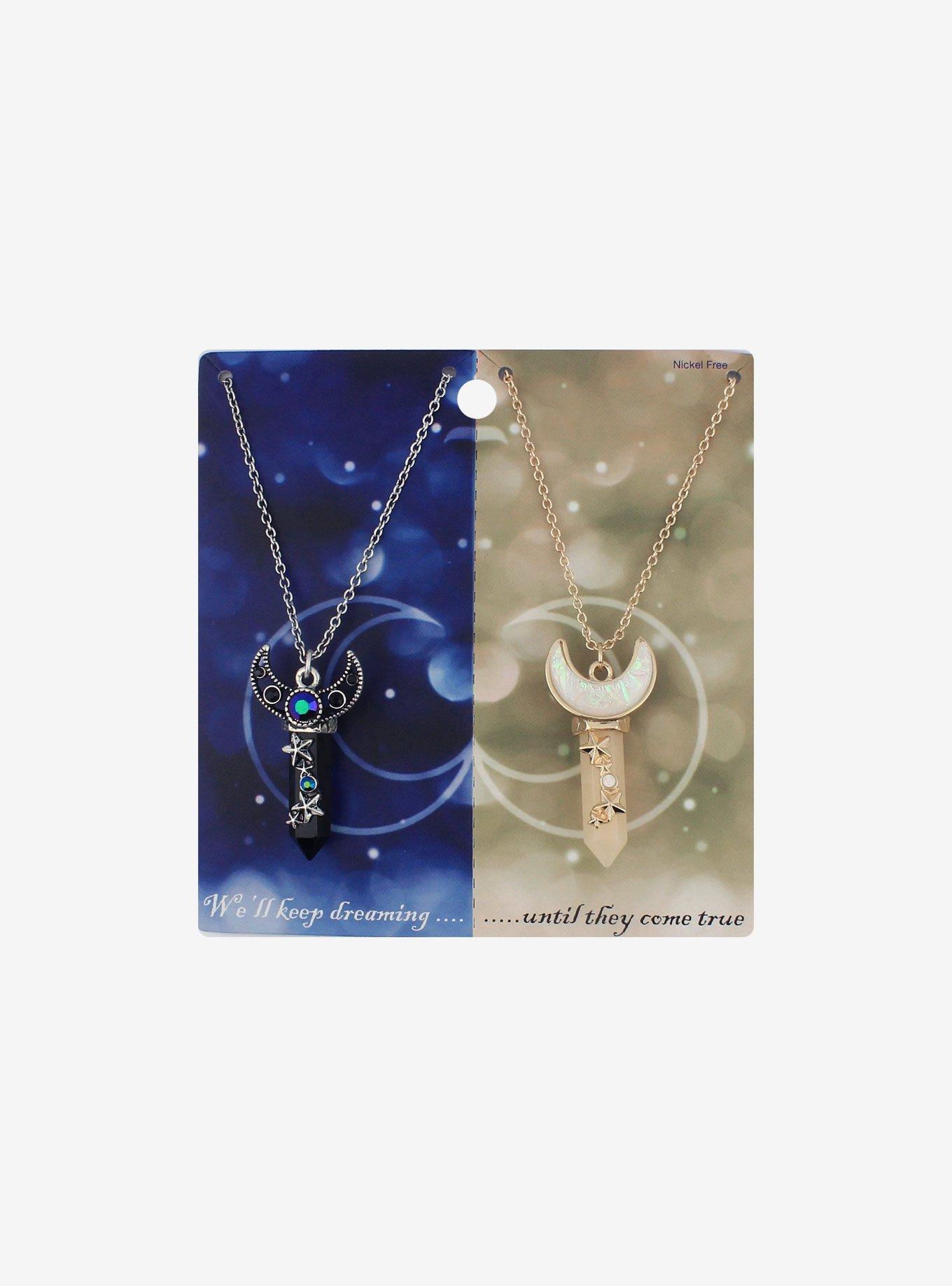 Dark & Light Crystal Best Friend Necklace Set, , alternate