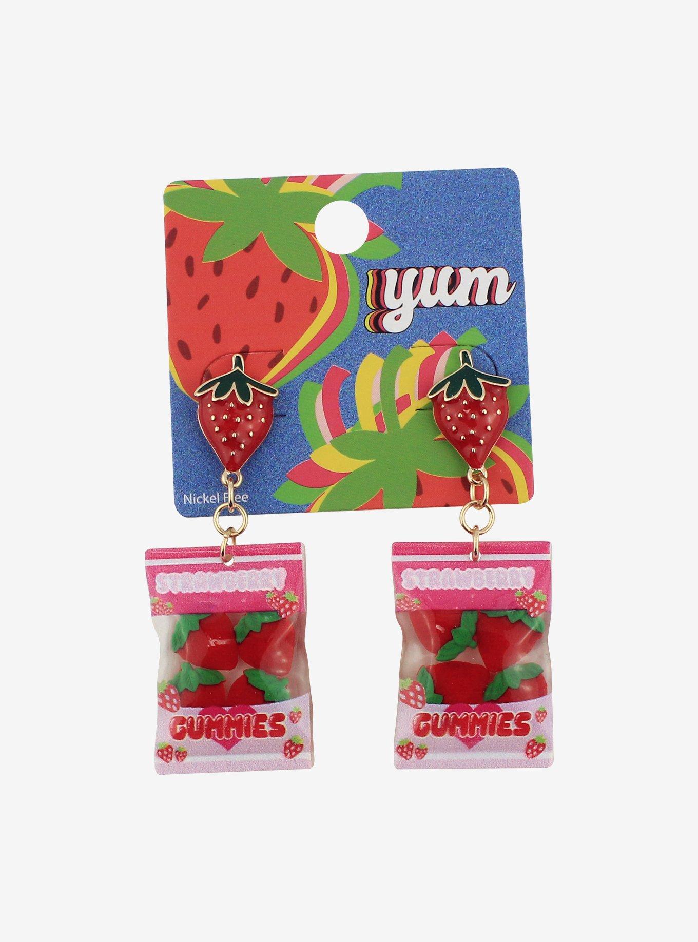 Strawberry Candy Drop Earrings, , alternate
