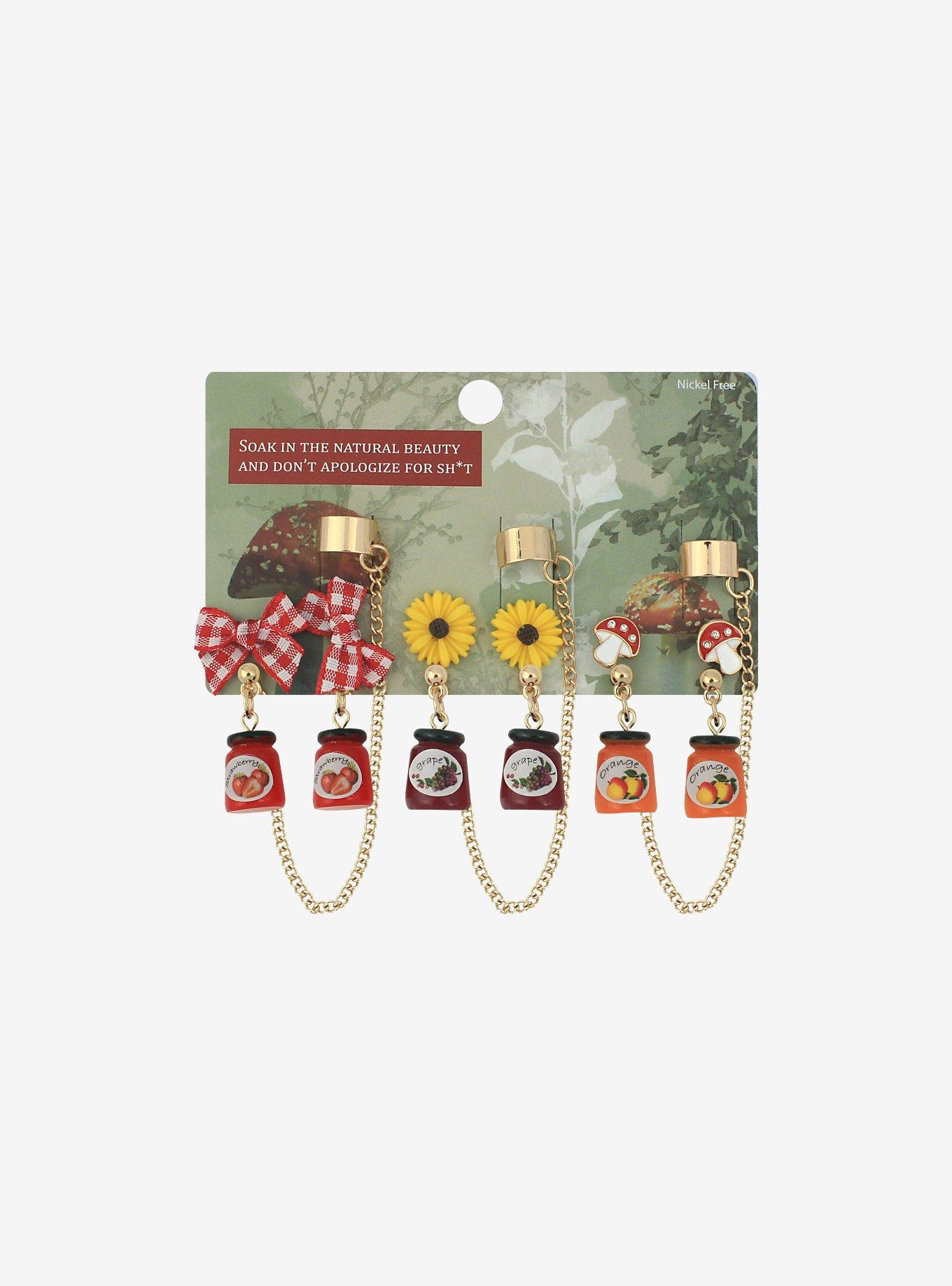 Cottage Fruit Jam Cuff Earring Set, , alternate