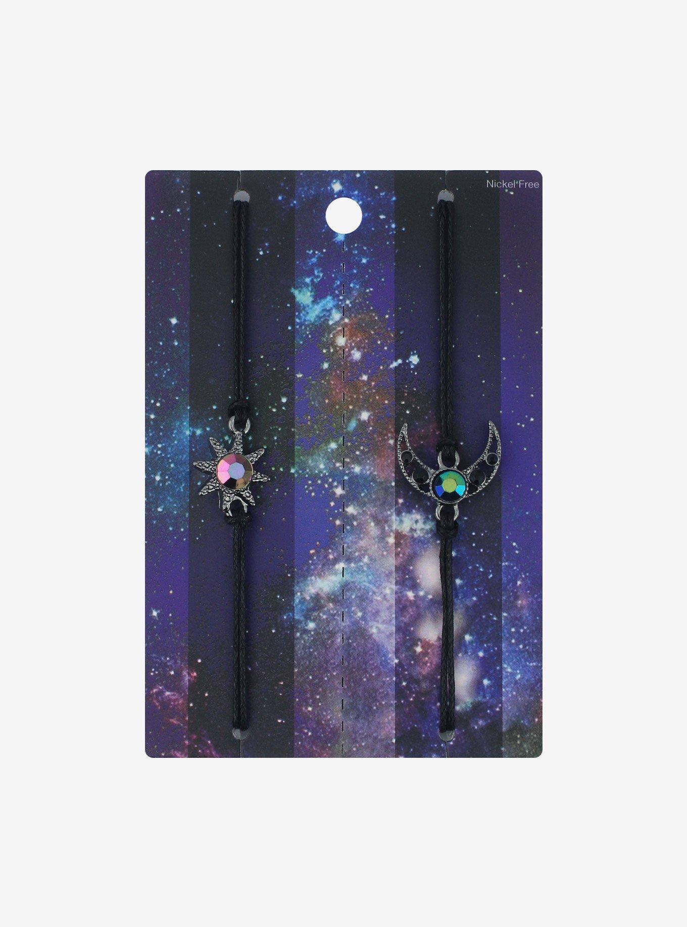 Sun & Moon CZ Best Friend Cord Bracelet Set, , alternate