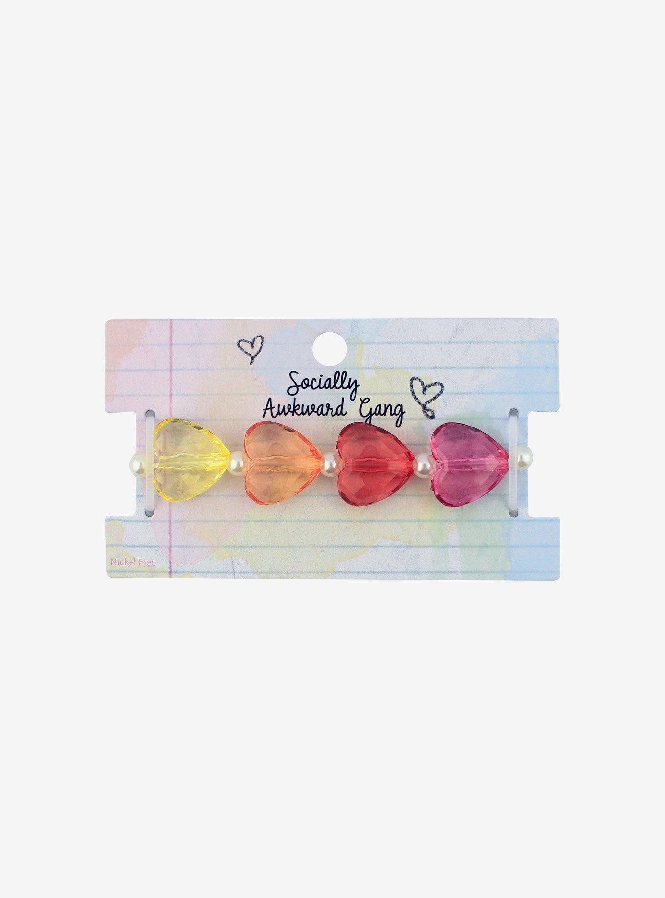 Candy Hearts Rainbow Bead Bracelet, , alternate