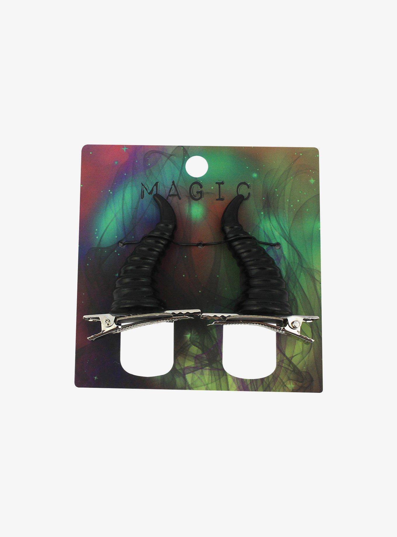 Black Horn Hair Clip Set, , alternate